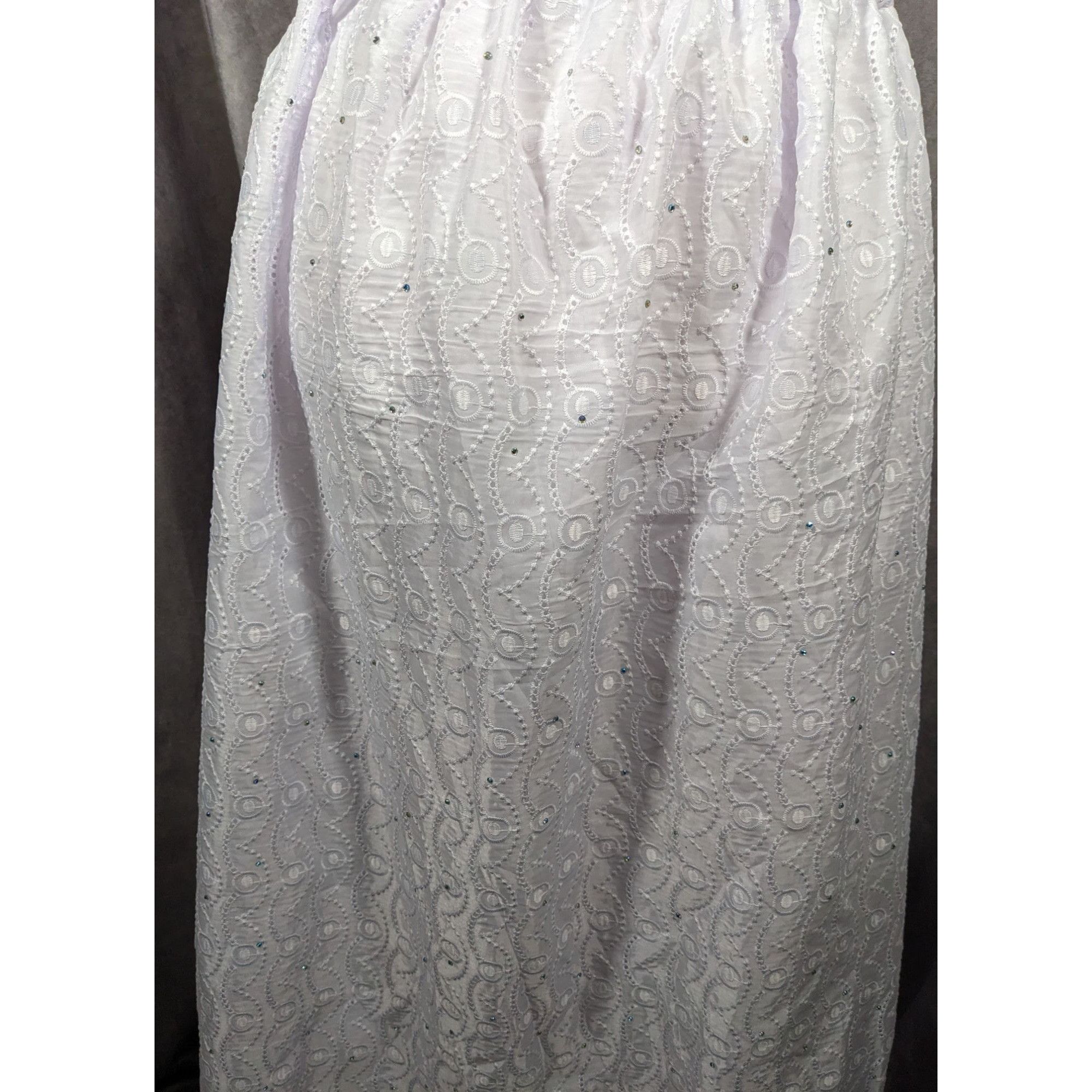 Handmade Handmade Floral Embroidered White With Purple Tint Maxi Skir Size 34" / US 12 / IT 48 - 5 Thumbnail