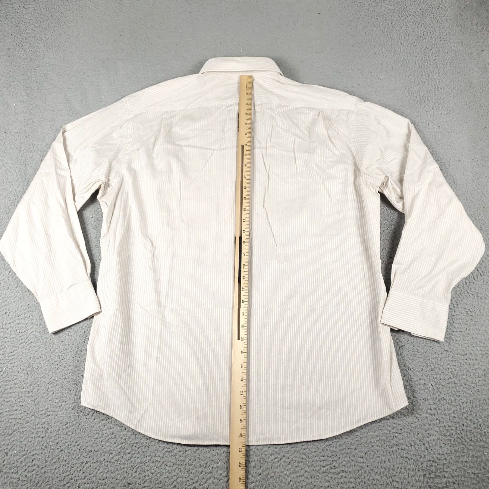 Tommy Bahama Tommy Bahama Dress Shirt Men 17 Beige Striped Button Up Long Sleeve Casual Business Classic 100% Cotton Mens Size 17 Size 46R - 5 Thumbnail