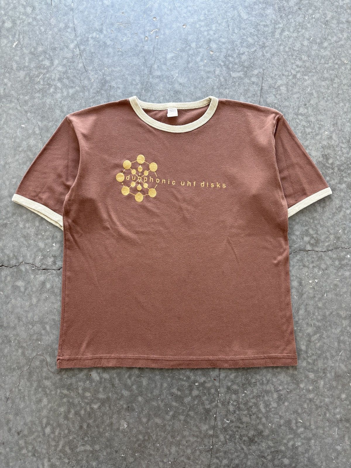 Vintage Vintage 90s Stereolab Duophonic UHF Disks Ringer Tee Shirt Size US M / EU 48-50 / 2 - 1 Thumbnail