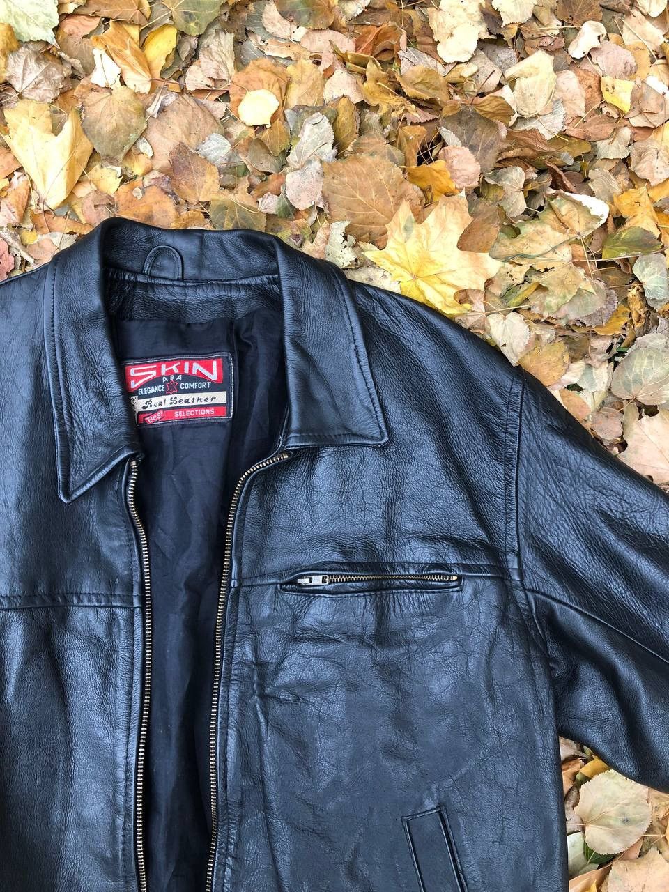 Vintage VERY RARE SKIN COMFORT REAL LEATHER JACKET MADE IN USA 90s Size US L / EU 52-54 / 3 - 3 Thumbnail