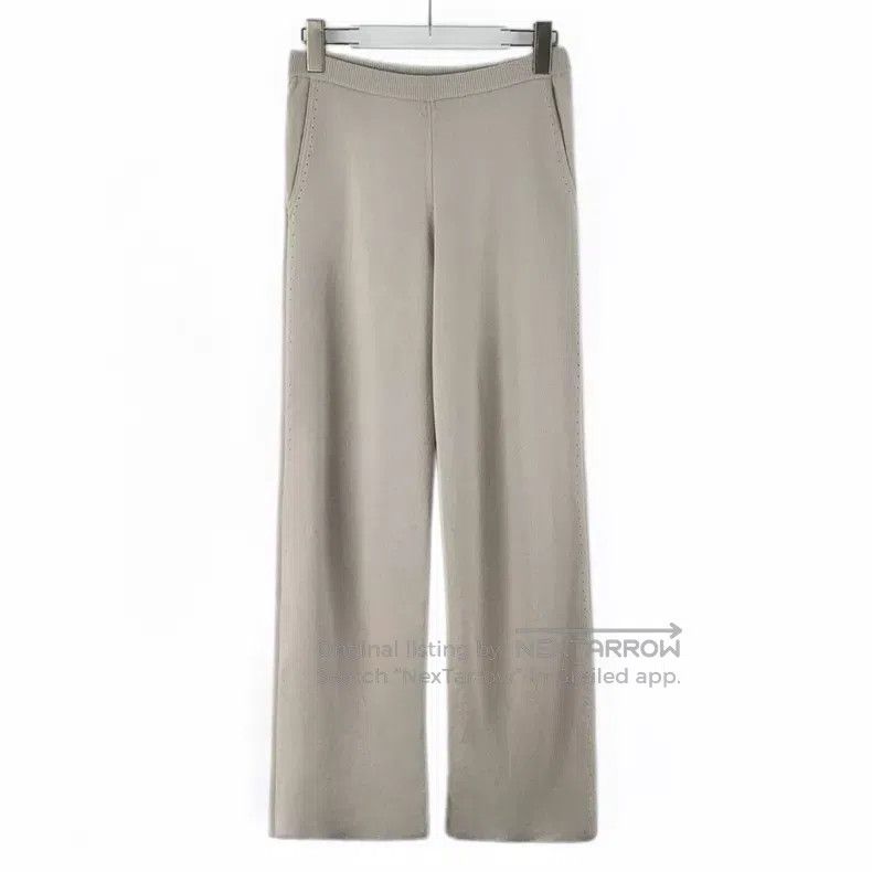 Loro Piana Loro Piana Gray cashmere knitted wide leg pants Size 27" / US 4 / IT 40 - 1 Thumbnail