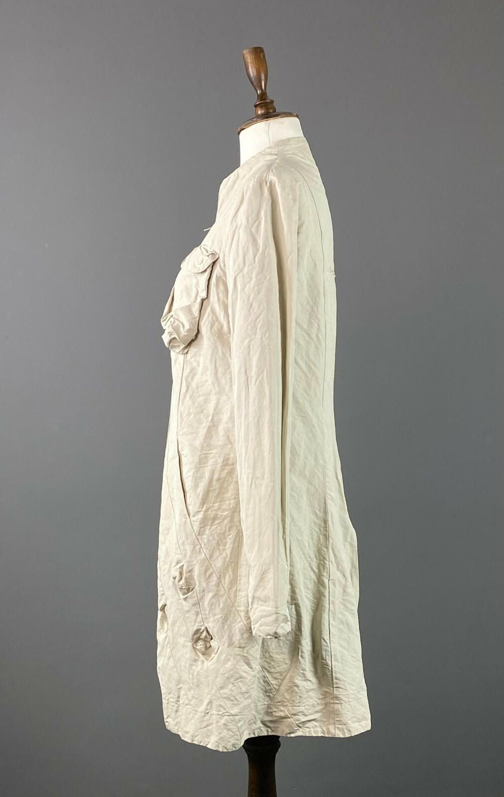 Designer Absolut By Zebra Ivory Linen Full Zip Coat Jacket Size 2 Size XS / US 0-2 / IT 36-38 - 4 Thumbnail