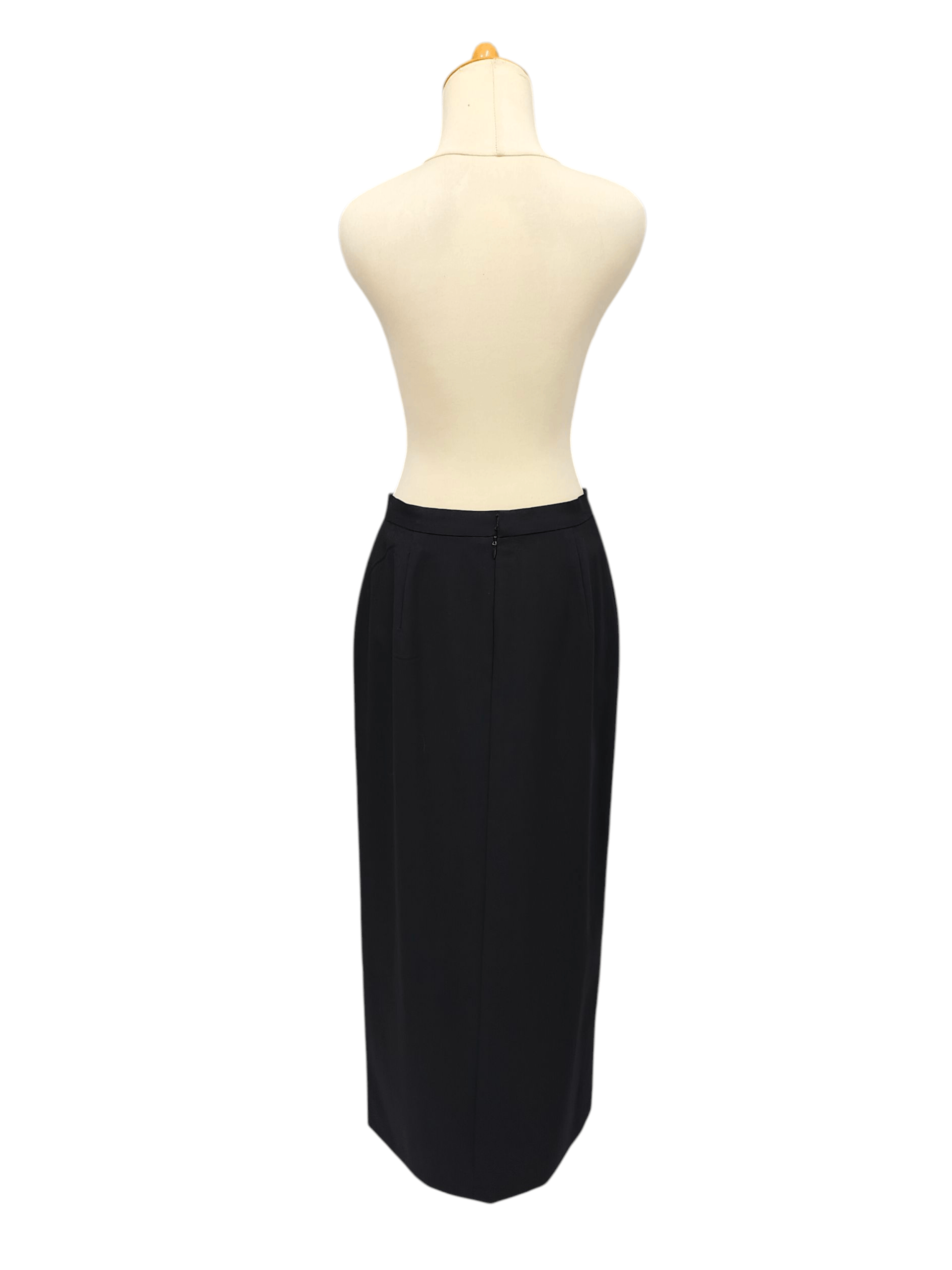 Givenchy 90s Givenchy 🇫🇷 Boutiques Line Wool Pencil Maxi Skirt Size 29" - 5 Thumbnail