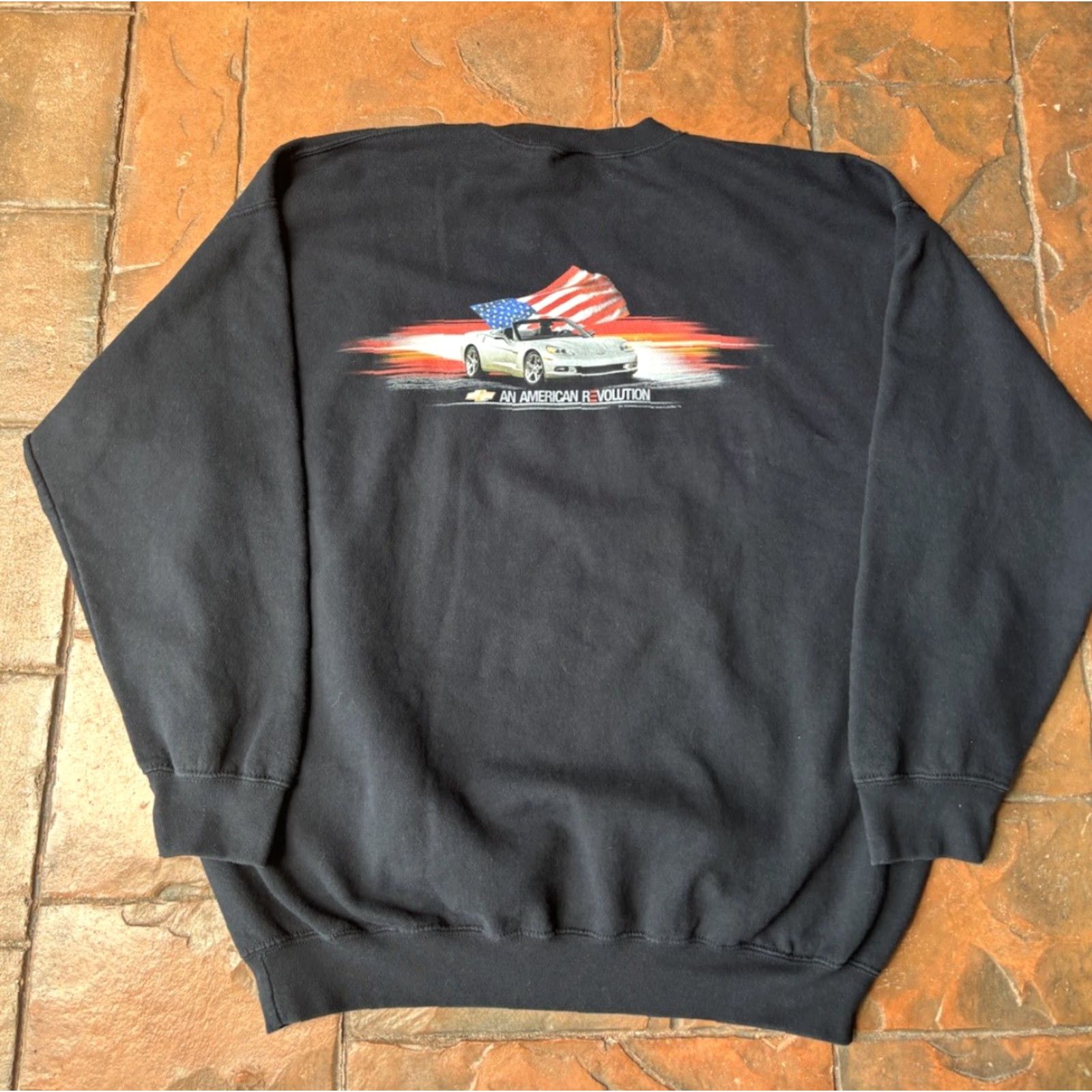 Gildan VINTAGE Corvette C6 An American Revolution Crewneck Sweatshirt XL Black Cotton Fleece Embroidered Logo Men Racing Clob Size US XL / EU 56 / 4 - 2 Thumbnail