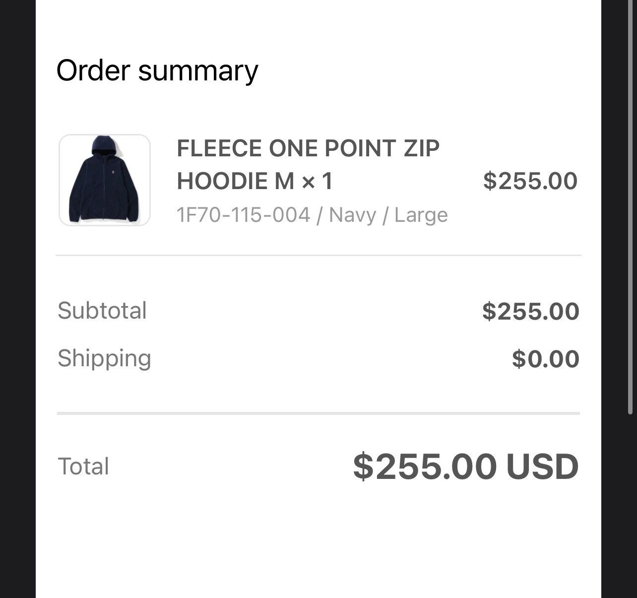 Bape BAPE Fleece One Point Zip Hoodie Navy Large Size US L / EU 52-54 / 3 - 10 Thumbnail