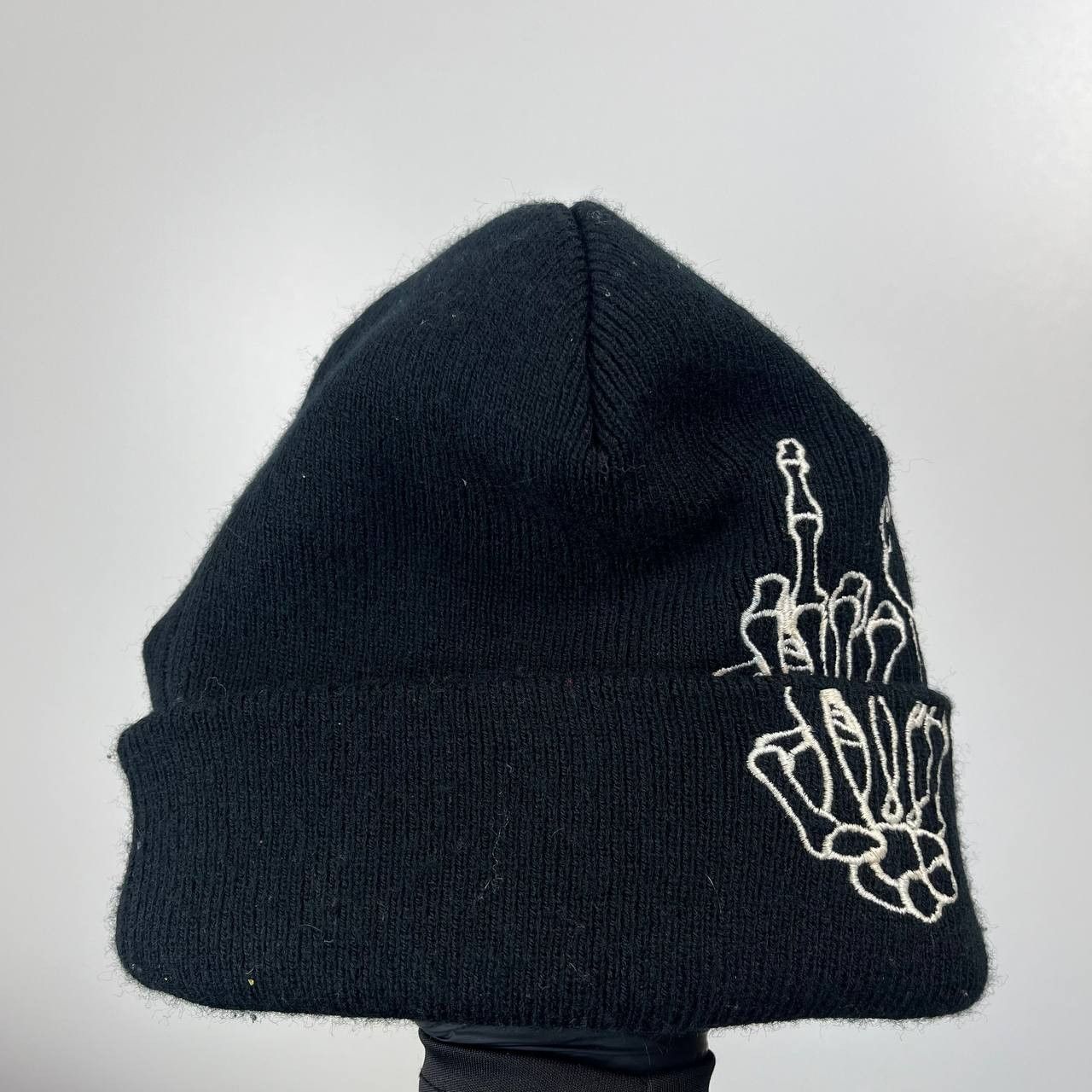 Other Stone Cold Skull Embroidered Beanie Black Knit Hat One Size Size ONE SIZE - 4 Thumbnail