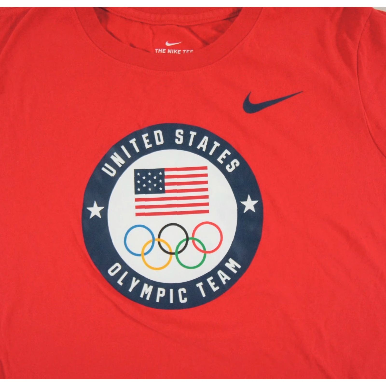 Nike Nike Shirt Women XL Red Dri-Fit Olympic Team USA T‑Shirt Short Sleeve Swoosh Casual Mens/Womens Size XL / US 12-14 / IT 48-50 - 2 Thumbnail