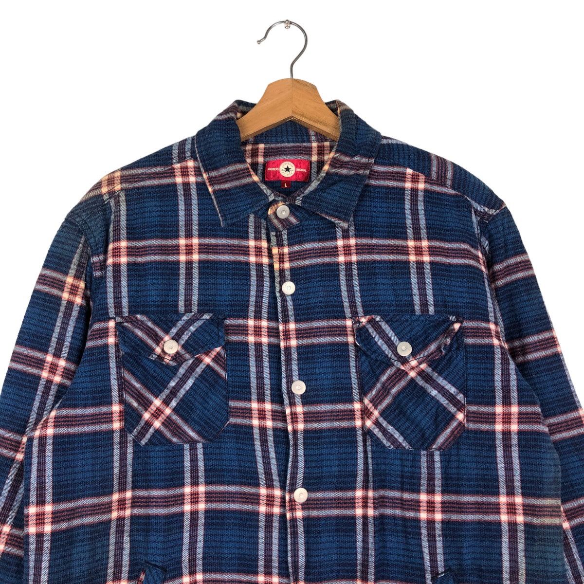 Japanese Brand 🔥Vintage Converse All Star Shirt Jacket Chore Tartan Design Size US L / EU 52-54 / 3 - 3 Thumbnail
