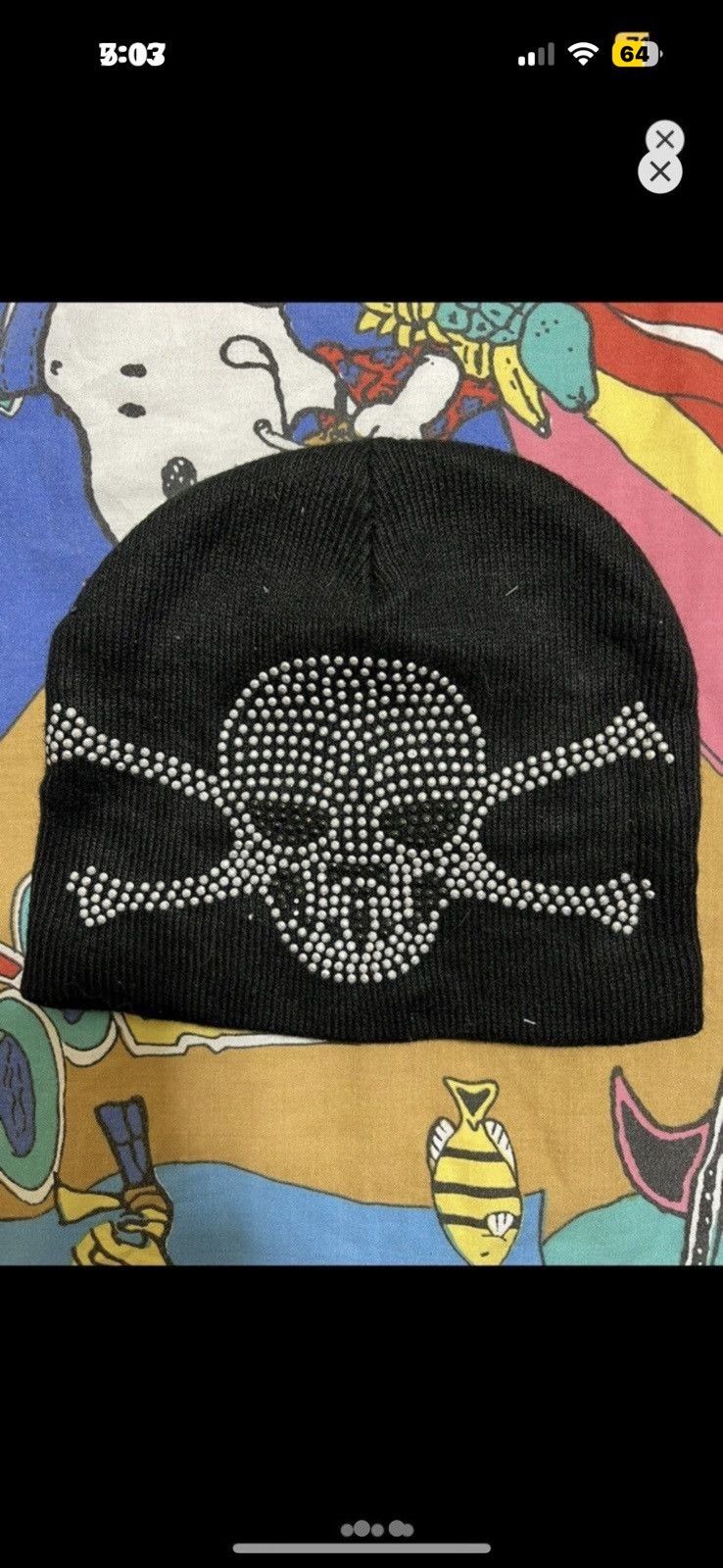 Vintage ***FINAL DROP***RARE 00s BEDZZALED SKULL CROSSBONES BEANIE Size ONE SIZE - 1 Thumbnail