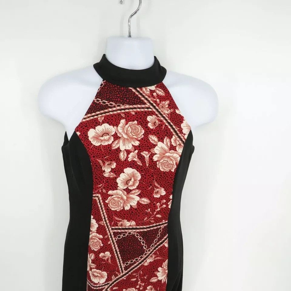 Other Thalia Sodi Womens Floral Patchwork Halter Dress Black/Red S Size S / US 4 / IT 40 - 3 Thumbnail