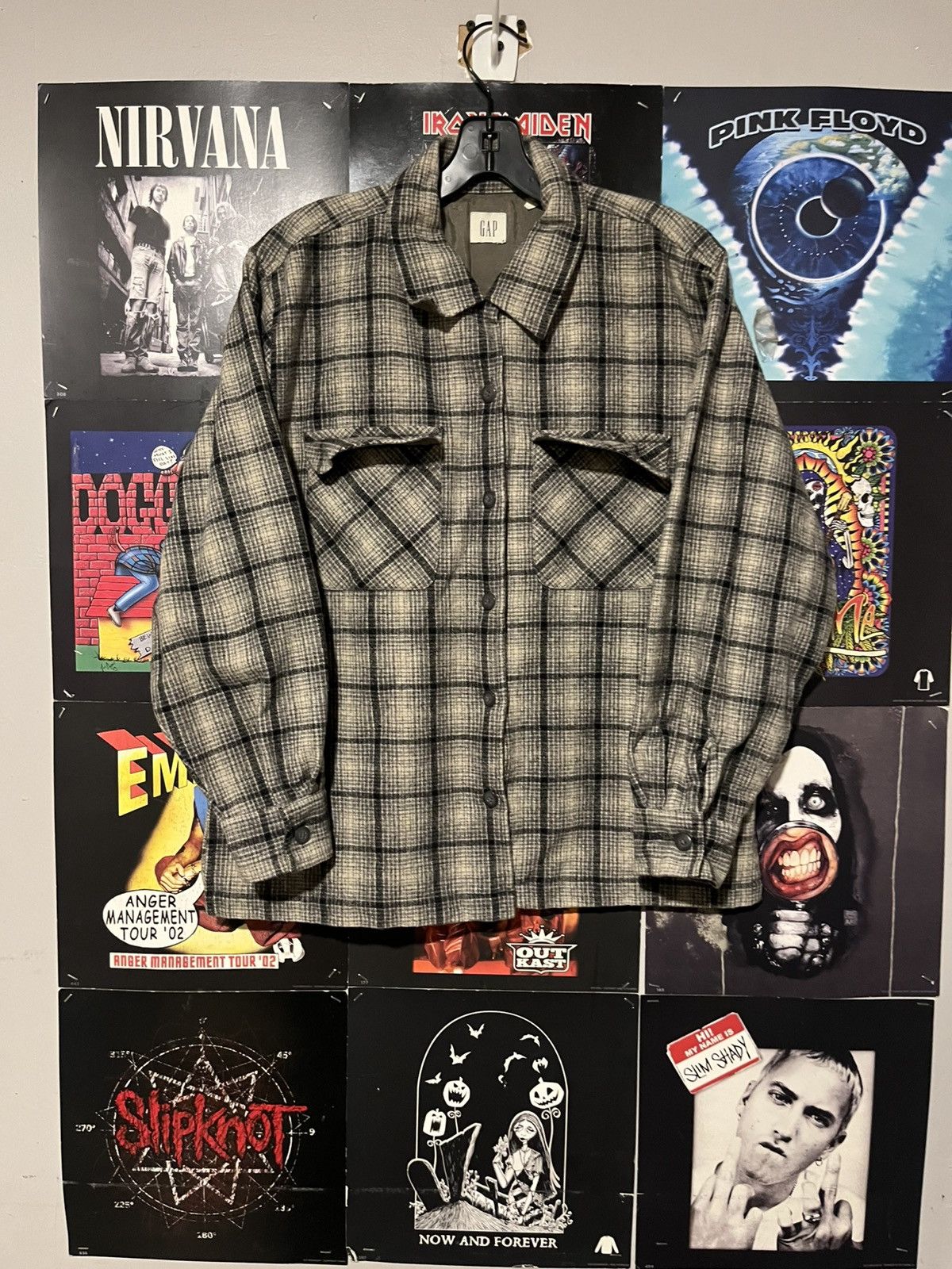 Gap Vintage Y2K 2000’s Gal Wool Flannel Button Down shirt Size US M / EU 48-50 / 2 - 2 Thumbnail