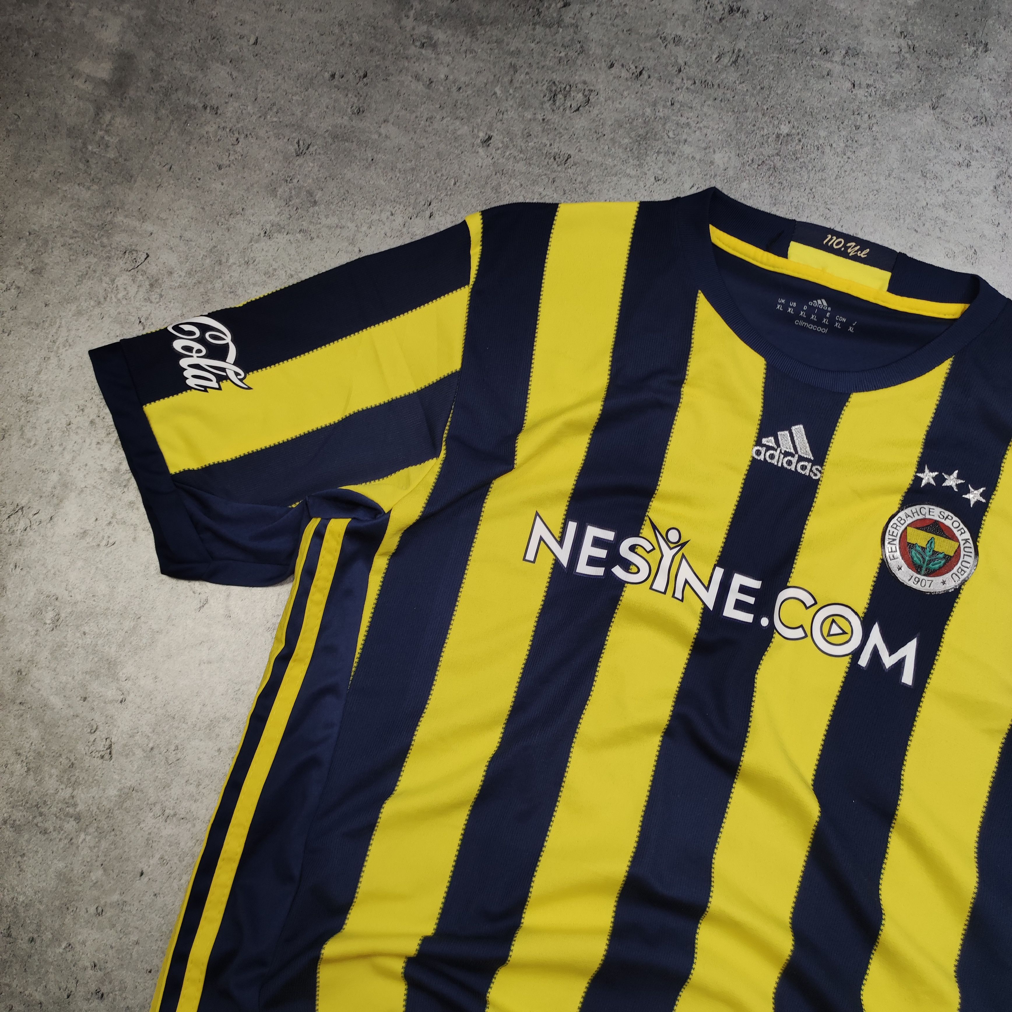 Vintage RARE Vintage Adidas x Fenerbahce SK Home Soccer Jersey Size US XL / EU 56 / 4 - 3 Thumbnail