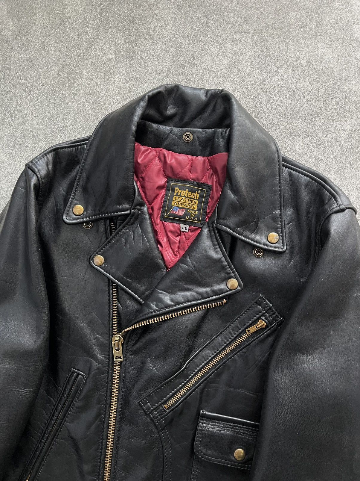 Other Vintage Protech Leather Apparel Bikers Leather Jacket Size US XL / EU 56 / 4 - 2 Thumbnail