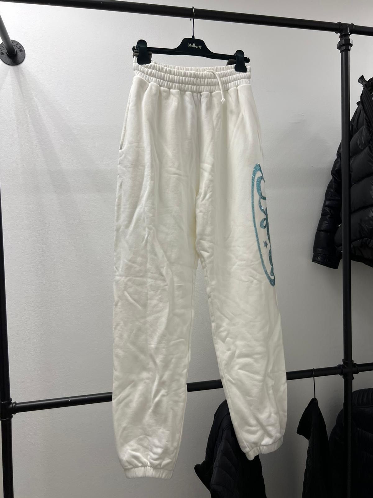 Unknown London White Arabic Rhinestone Joggers Size US 32 / EU 48 - 2 Thumbnail