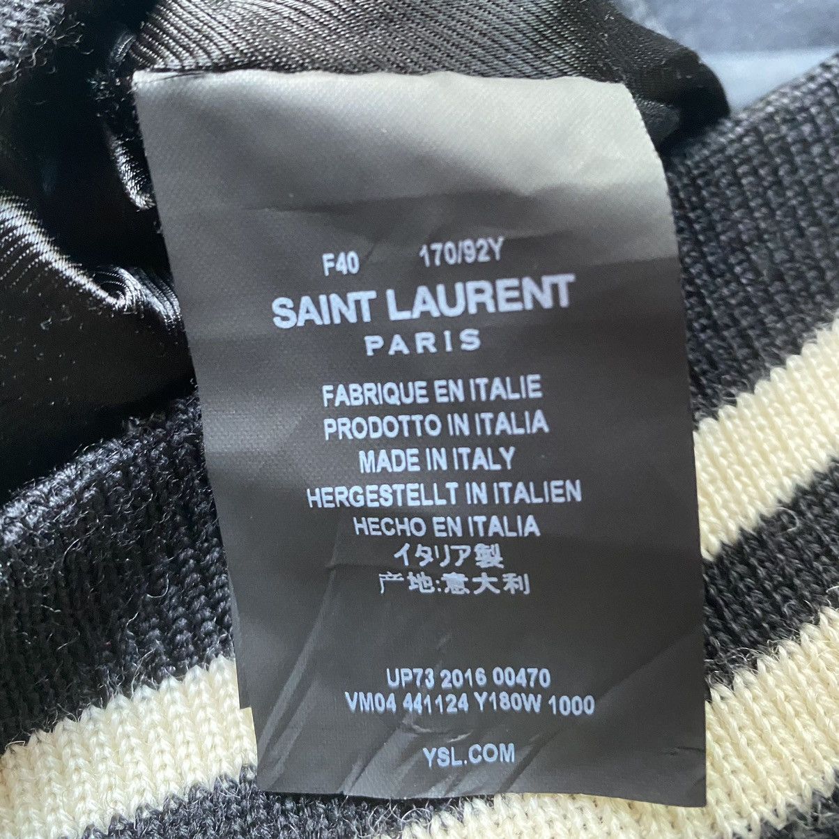 Hedi Slimane × Saint Laurent Paris FW16 Ray Stripped Teddy Jacket Size M / US 6-8 / IT 42-44 - 6 Thumbnail