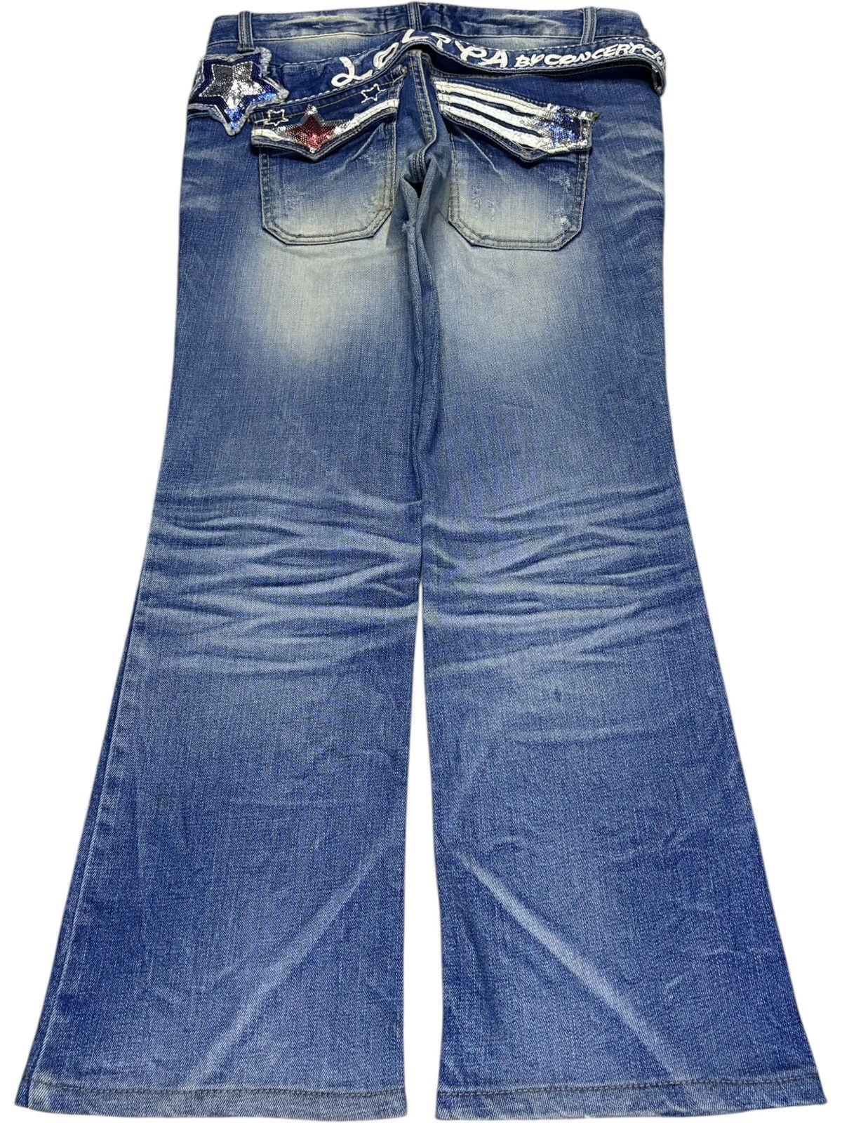 Hysteric Glamour × Japanese Brand Vintage Japanese Brand Mud Wash Distressed Flare Jeans Size 34" / US 12 / IT 48 - 2 Thumbnail