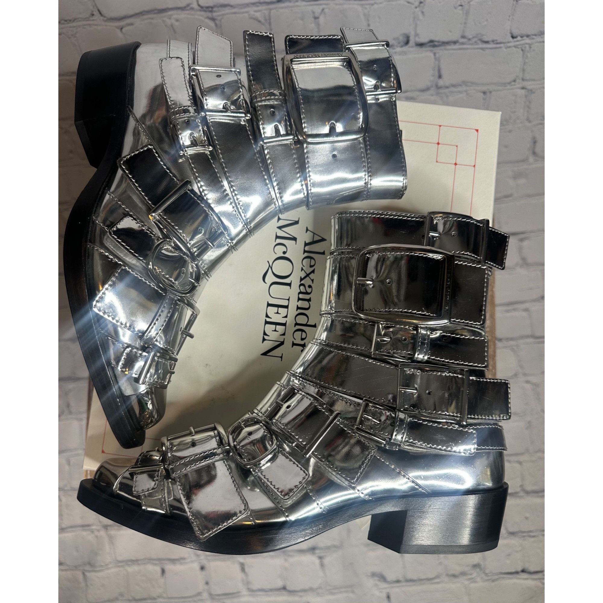 Alexander McQueen Alexander McQueen Metallic Punk Buckle Bootie Size US 6 / IT 36 - 5 Thumbnail