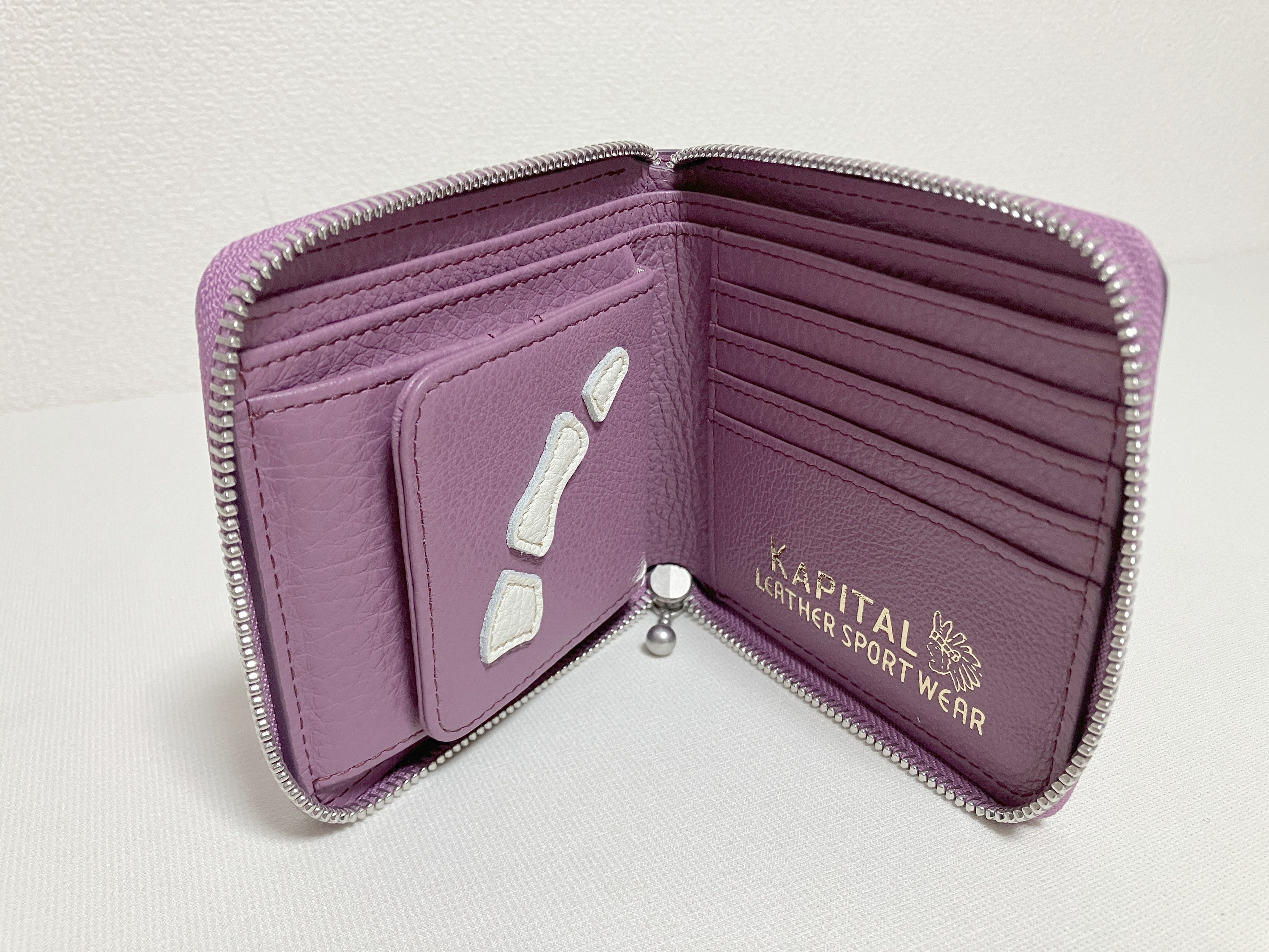 Kapital Kapital THUMBS UP BONE HAND ZIP leather wallet new purple Size ONE SIZE - 3 Thumbnail