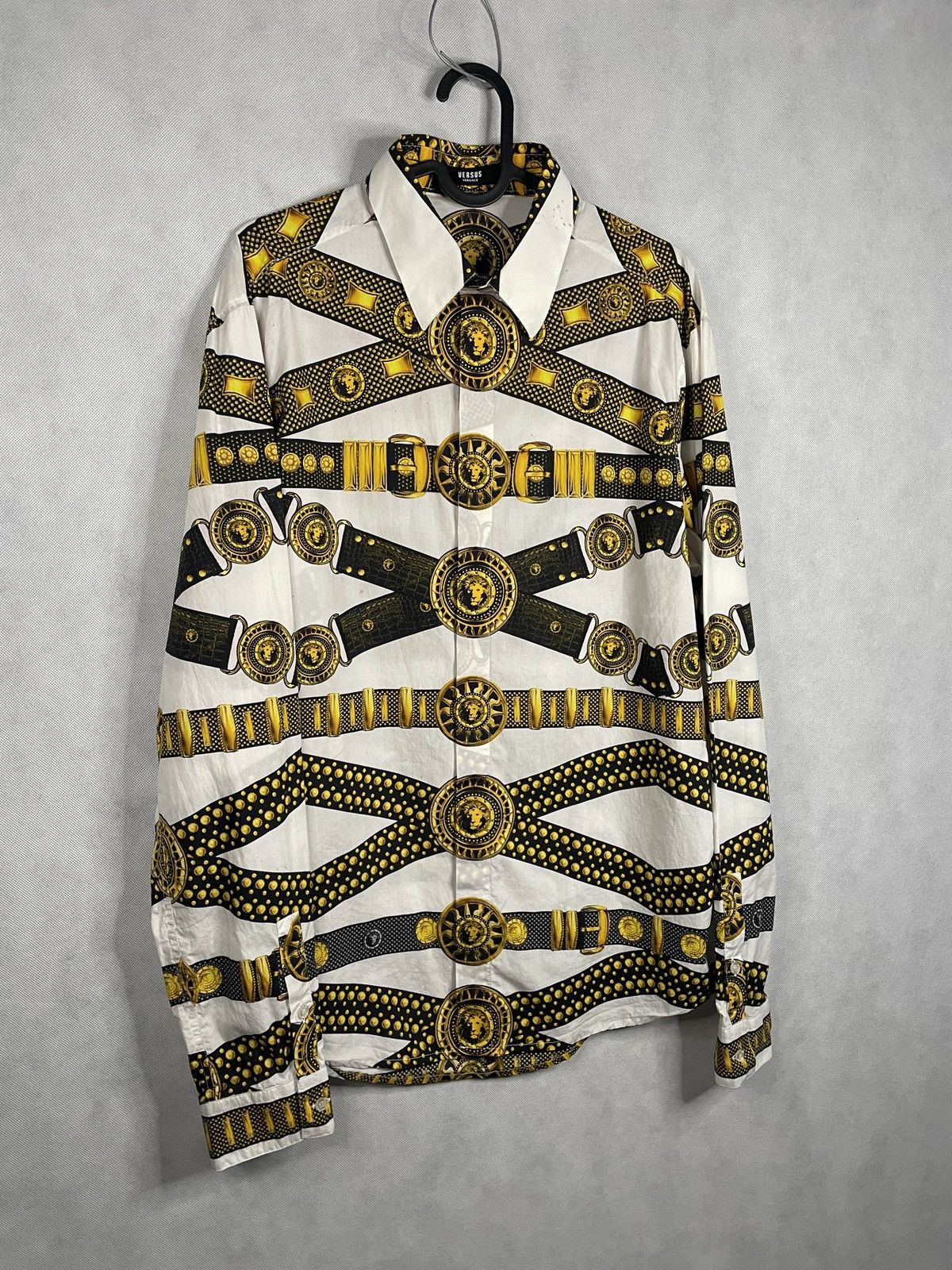 Designer × Versace × Versus Versace Versus Versace Button Ups Lion Belts Print Shirt Luxury Size US M / EU 48-50 / 2 - 4 Thumbnail