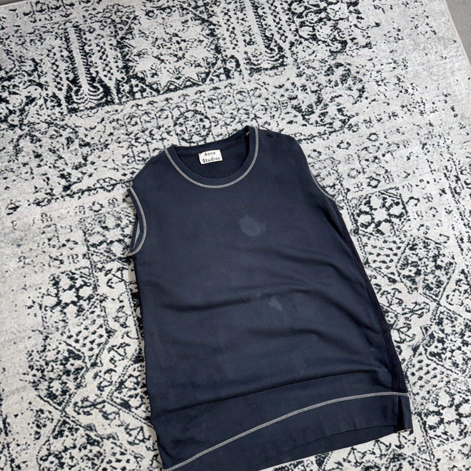 Vintage Acne Navy Blue Cotton Vest Sweatshirt Size L Y2k Runway Size US L / EU 52-54 / 3 - 4 Thumbnail