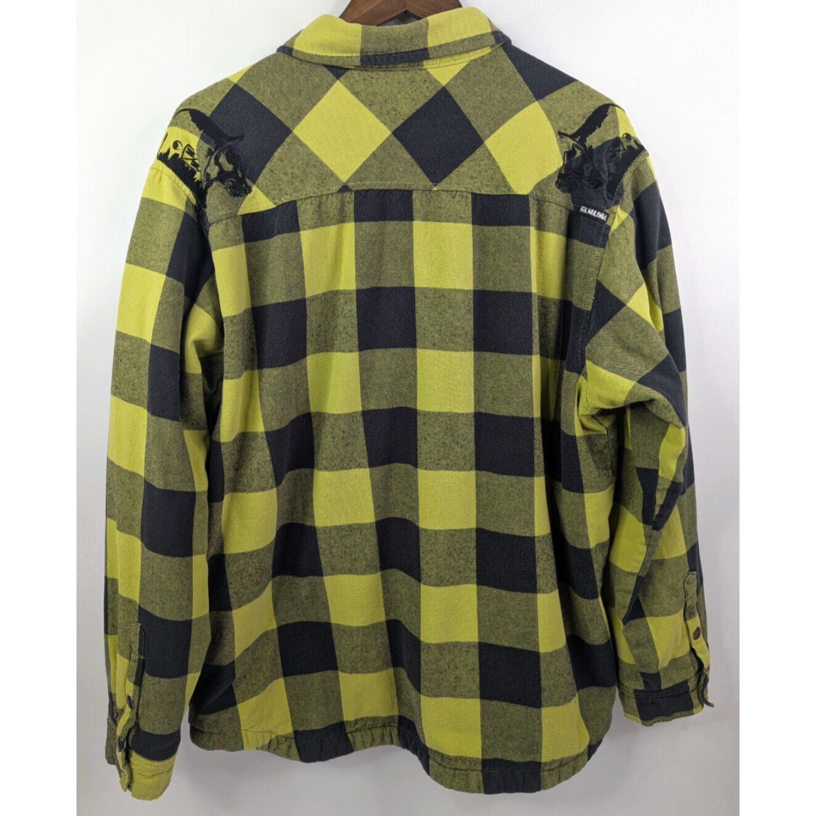 Metal Mulisha Metal Mulisha Snap Long Sleeve Plaid Shacket Yellow XL Cotton Flannel Heavyweight Pockets Casual Workwear Mens Size US XL / EU 56 / 4 - 5 Thumbnail