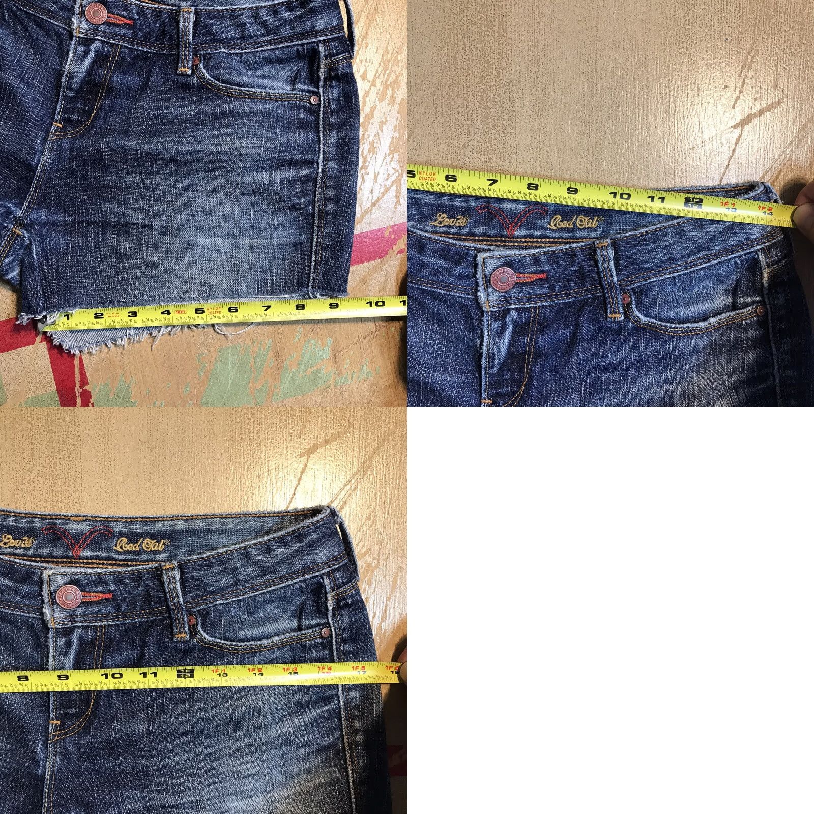 Levi's VINTAGE Levi's Astrid Shorts Womens 26 Inseam 2.5 Denim Blue Zip Fly 5-Pocket Distressed Crotch Area 90s Retro Hip Hop Punk Grunge USA Size 26" / US 2 / IT 38 - 9 Thumbnail