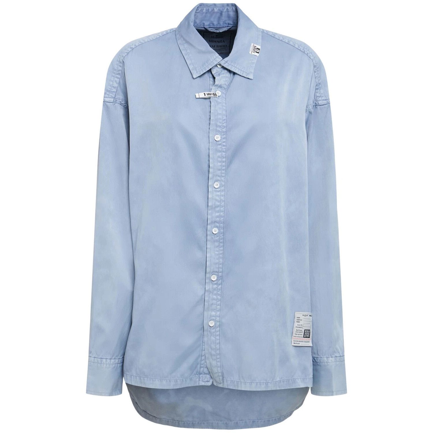 Mihara Yasuhiro Blue Satin Shirt New & Authentic (Women's si