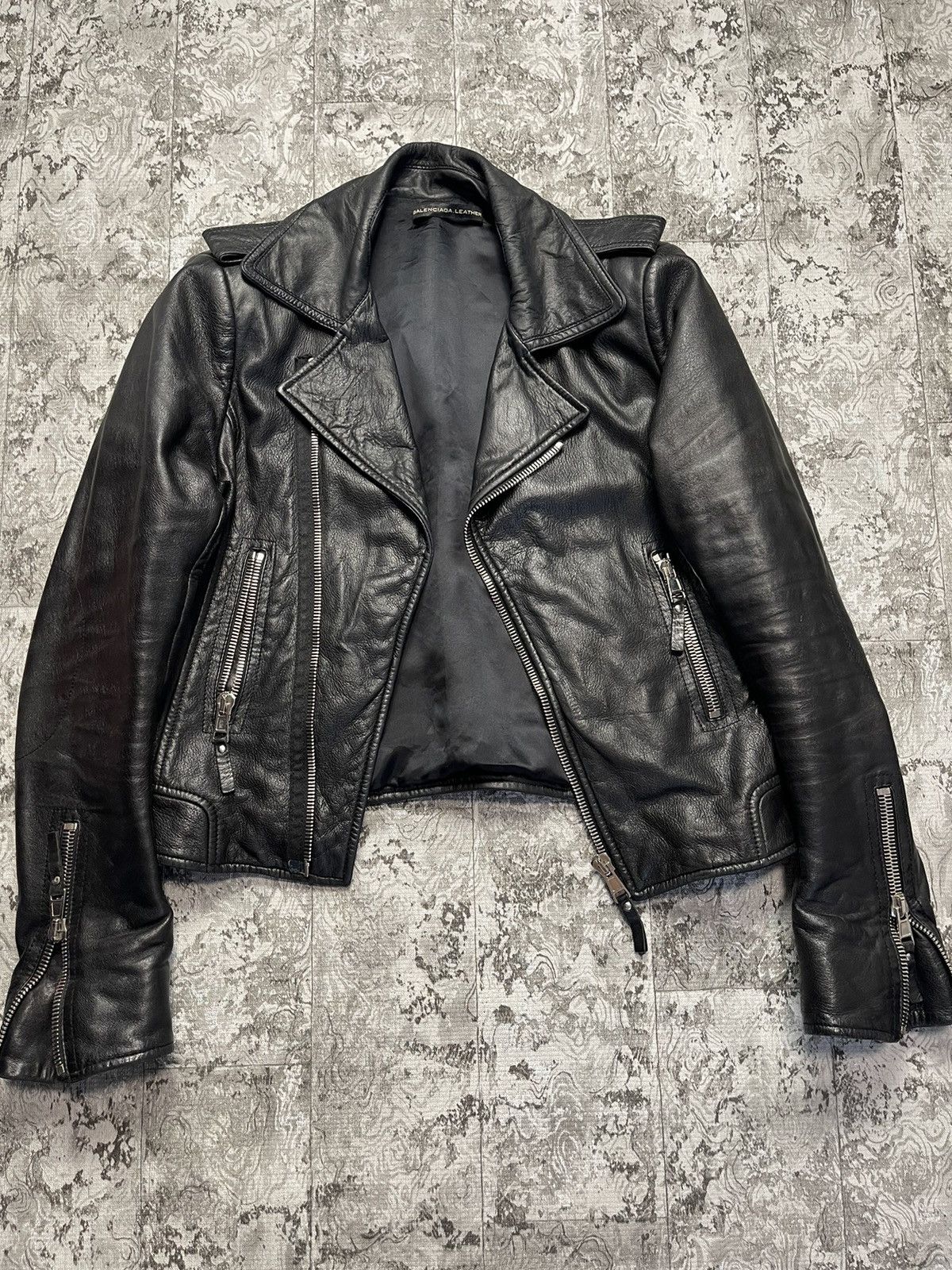 Balenciaga Motorcycle Leather Jacket Size 44 Woman