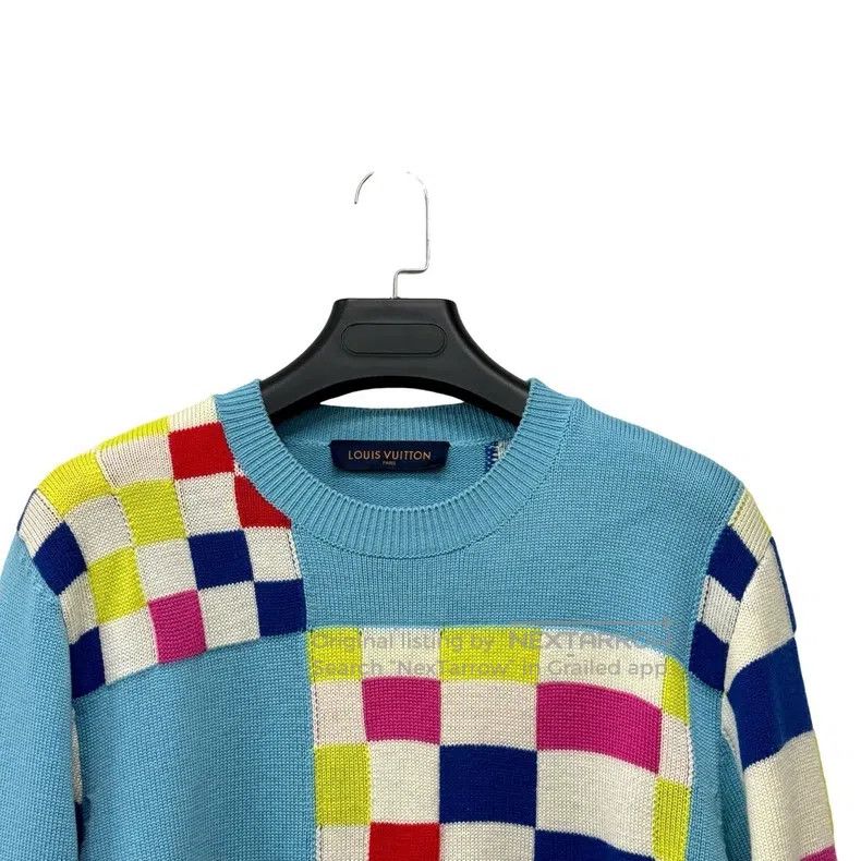Louis Vuitton Louis Vuitton Blue checkerboard logo knit sweater Size US M / EU 48-50 / 2 - 3 Thumbnail