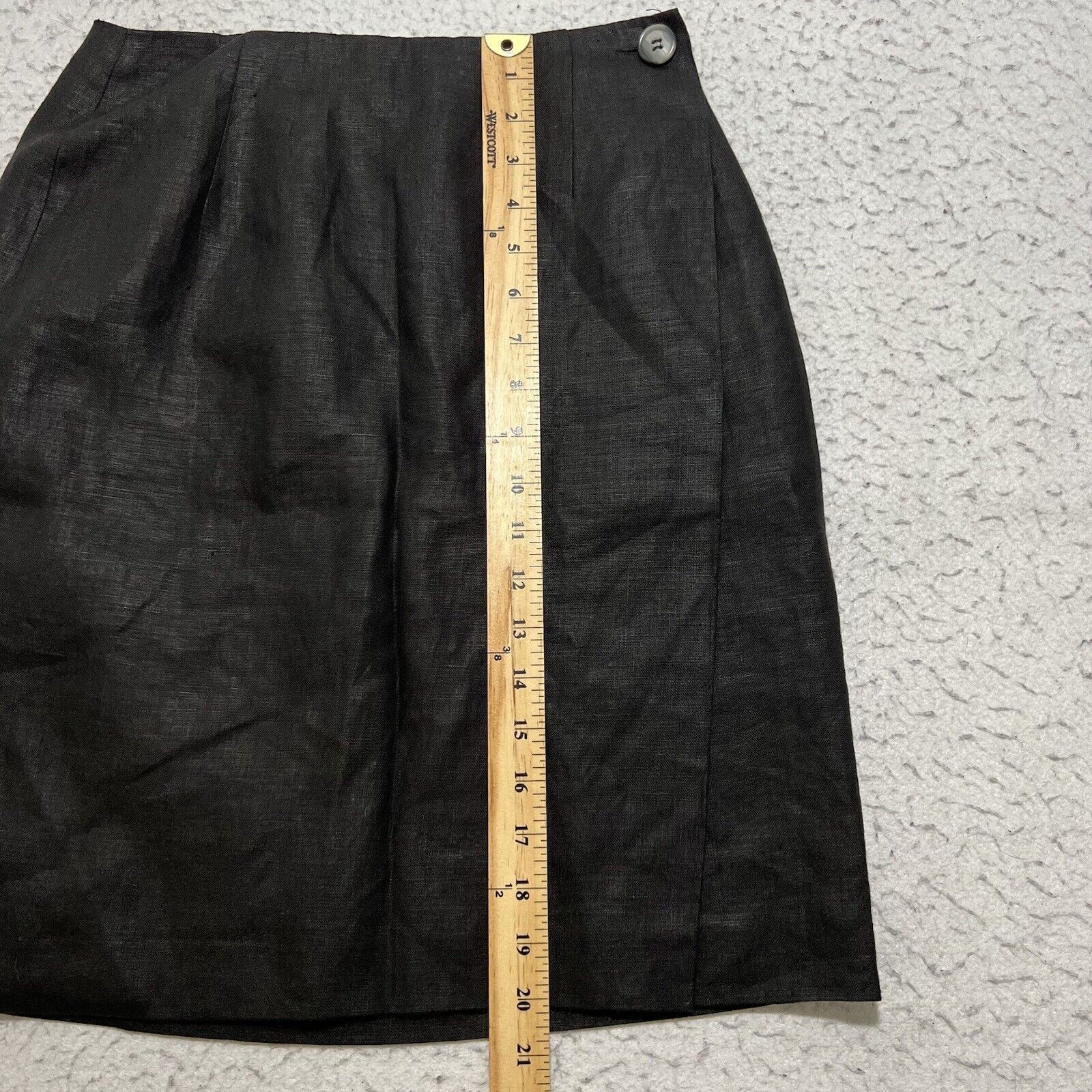 Ann Taylor Vintage Ann Taylor Pure Linen Pencil Skirt Black Made in USA Size 27" / US 4 / IT 40 - 11 Thumbnail