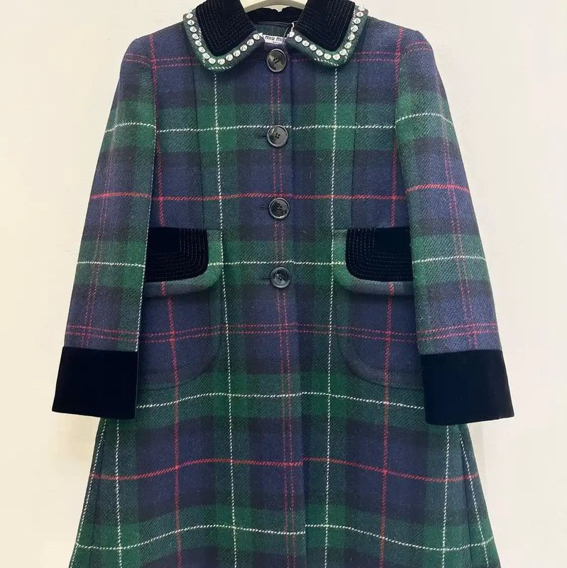 Miu Miu Miu Miu Color Block Wool Coat for Winter 0089 Size M / US 6-8 / IT 42-44 - 1 Thumbnail