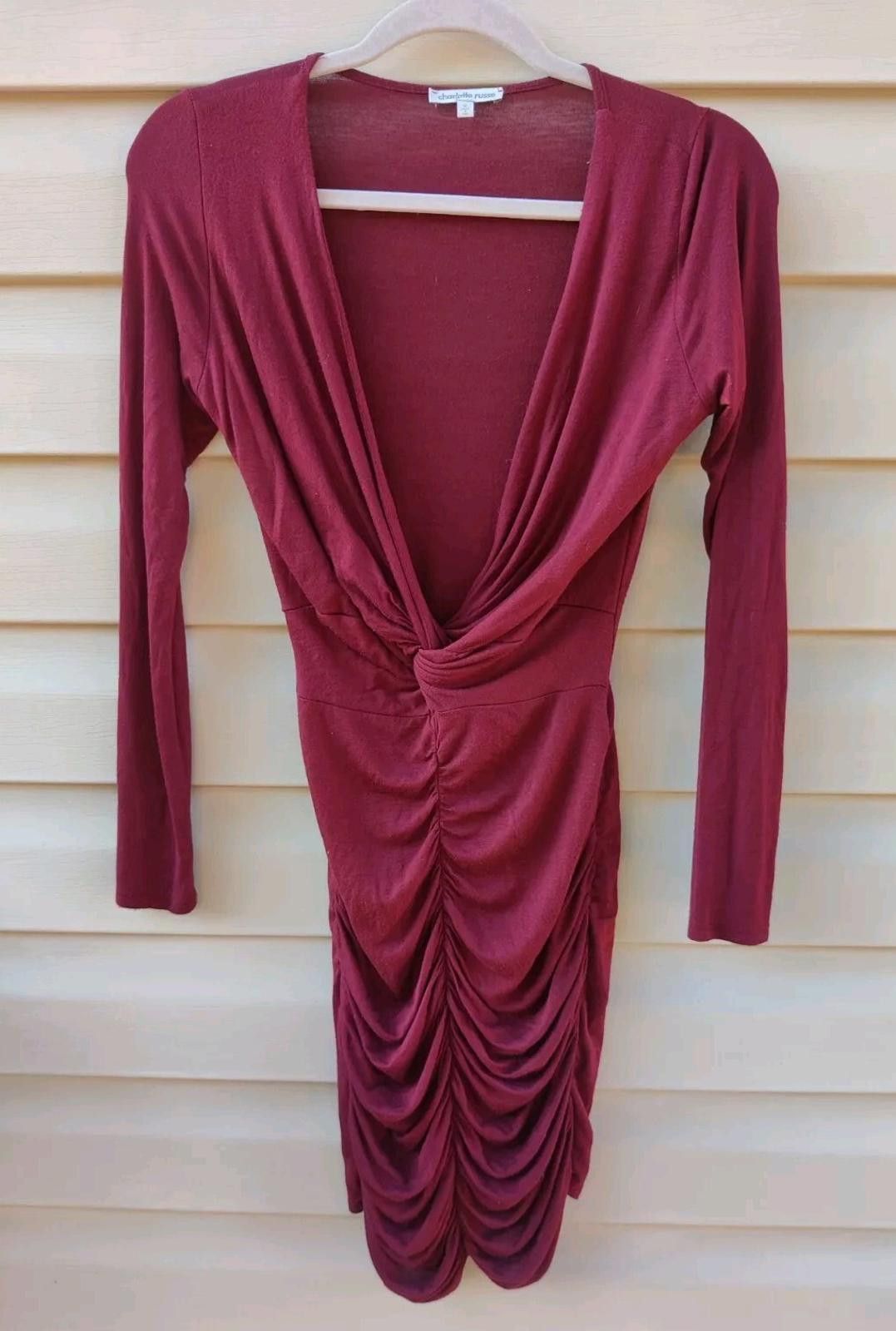 Other Charlotte Russe Burgandy Maroon Dress Size Small S Bodycon Size S / US 4 / IT 40 - 7 Thumbnail