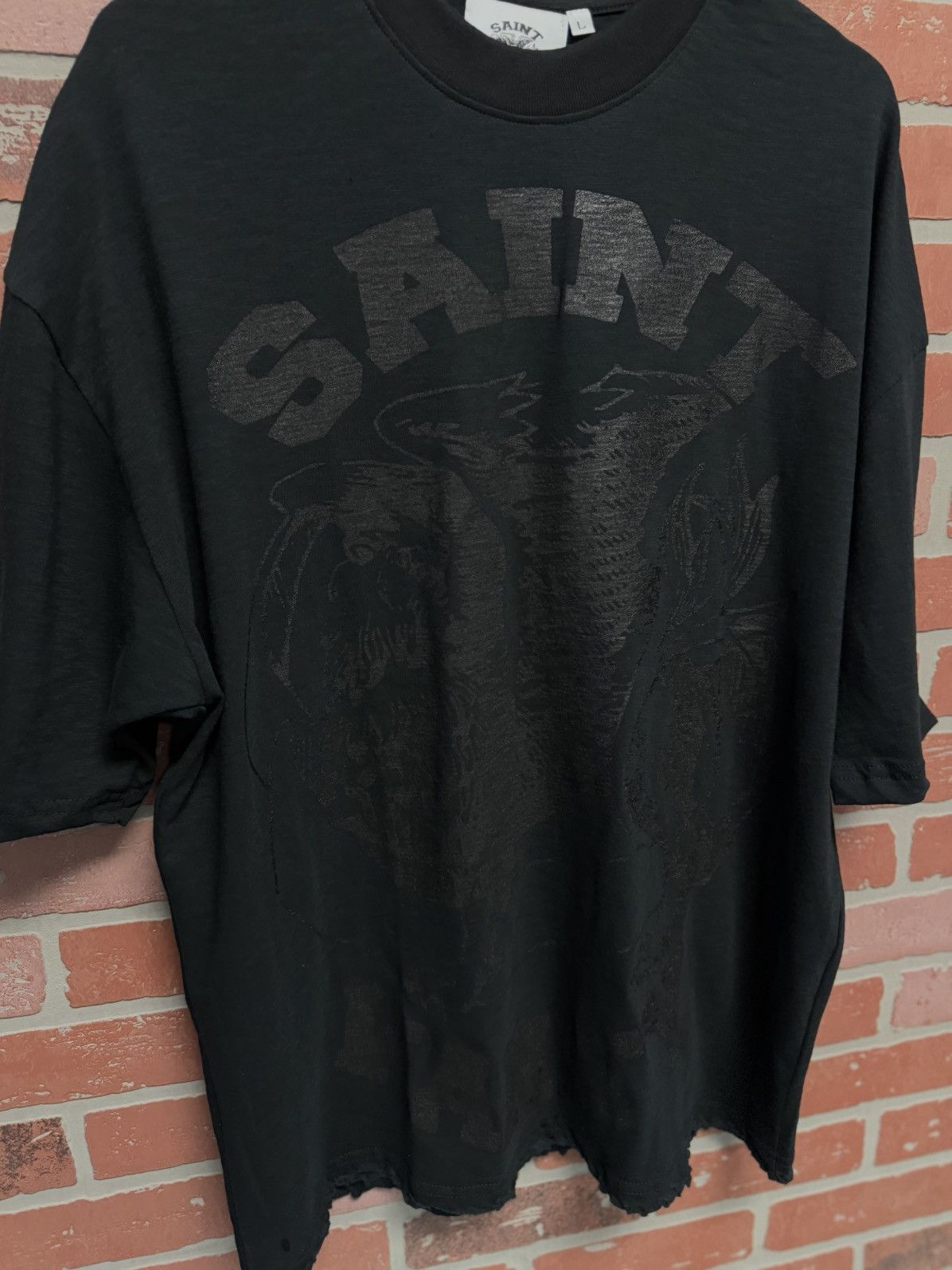 Saint Vanity Saint Vanity Monochromatic Tee Shirt Black Size L (NEW) Size US L / EU 52-54 / 3 - 4 Thumbnail