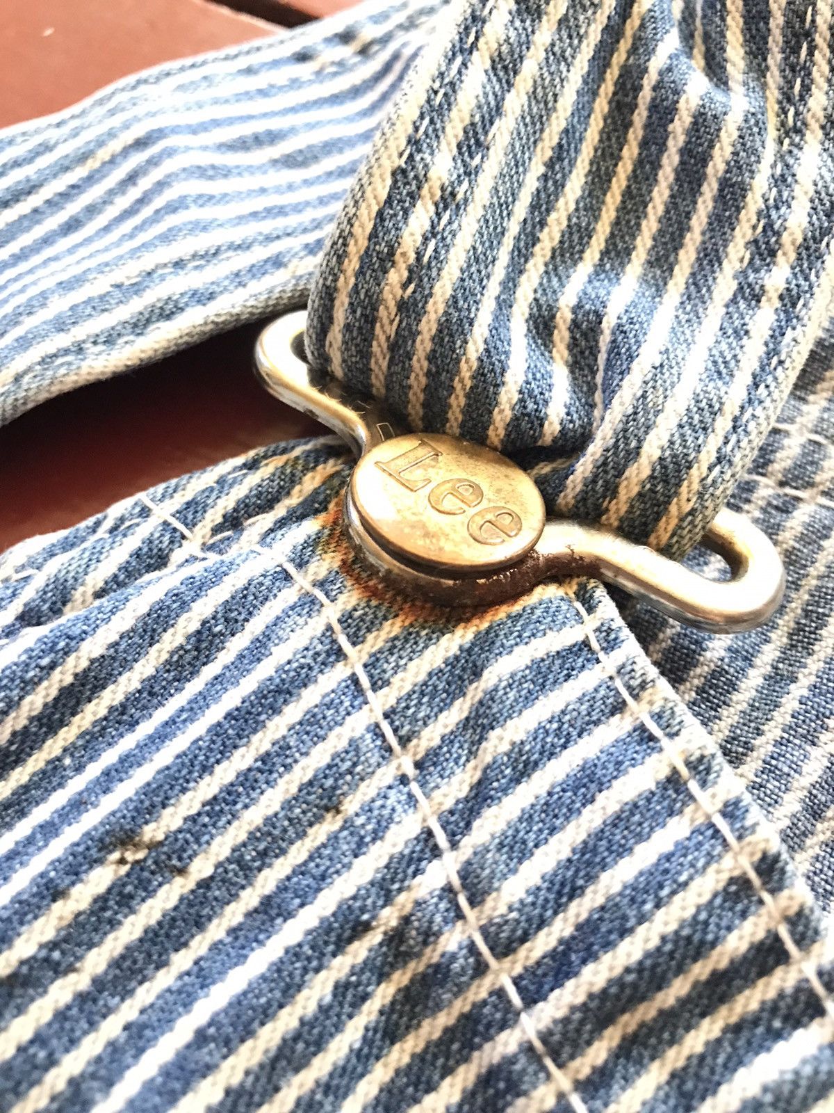 Lee × Vintage Vintage Lee Overall/Jumpsuit Hickory Stripe Size US 32 / EU 48 - 7 Thumbnail