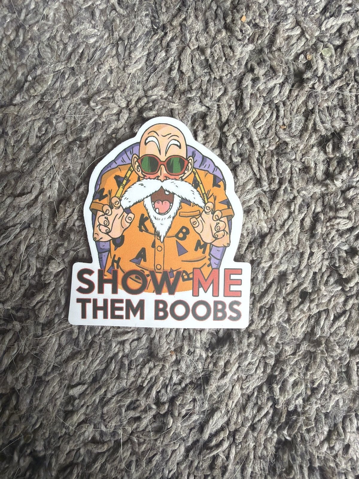 Cartoon Network Dragon Ball Master Roshi Show Me Them Boobs Sticker Size ONE SIZE - 1 Thumbnail