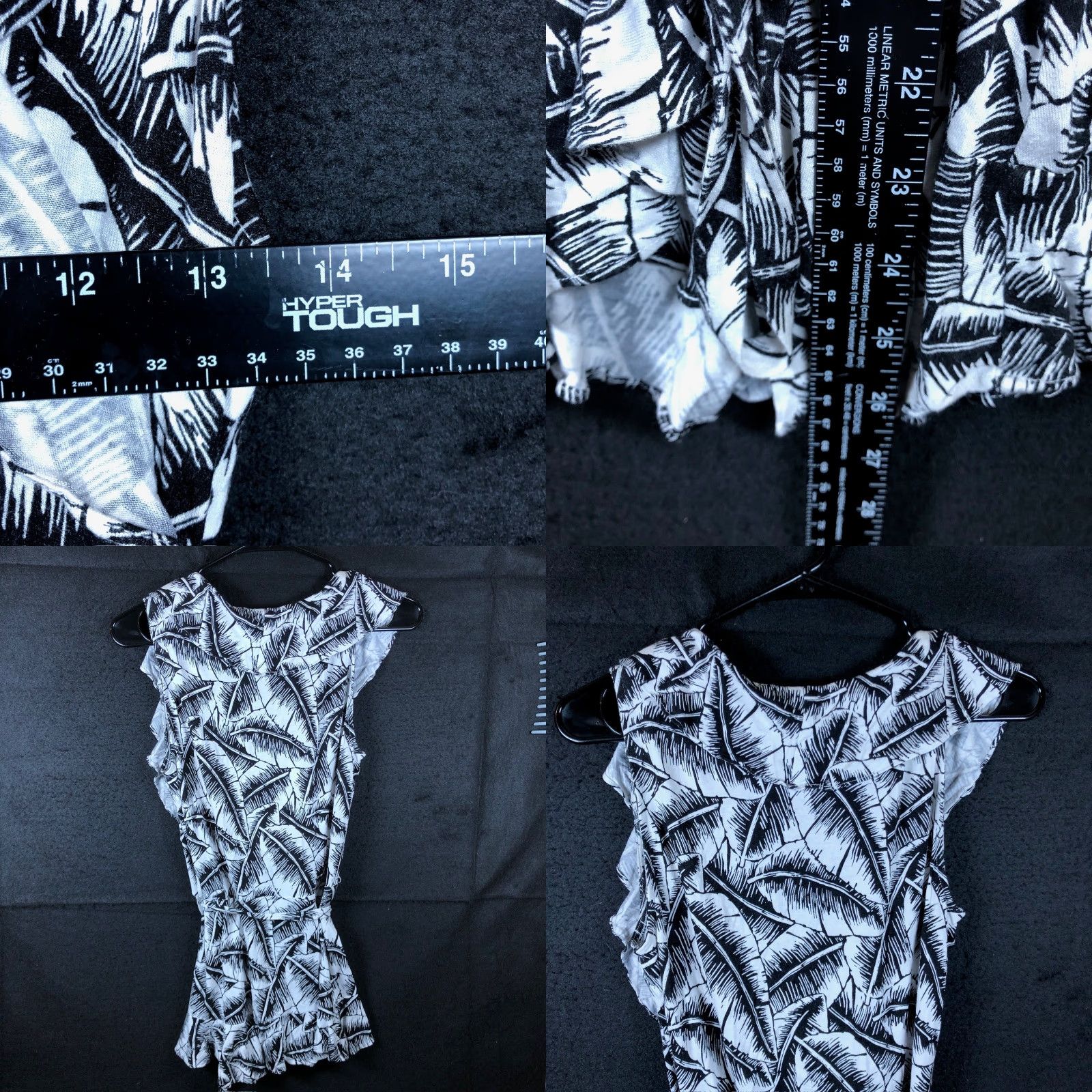 Ann Taylor Ann Taylor LOFT Women's Blouse Black Floral Ruffle Peplum Sleeveless Stretch M V-Neck Size M / US 6-8 / IT 42-44 - 8 Thumbnail