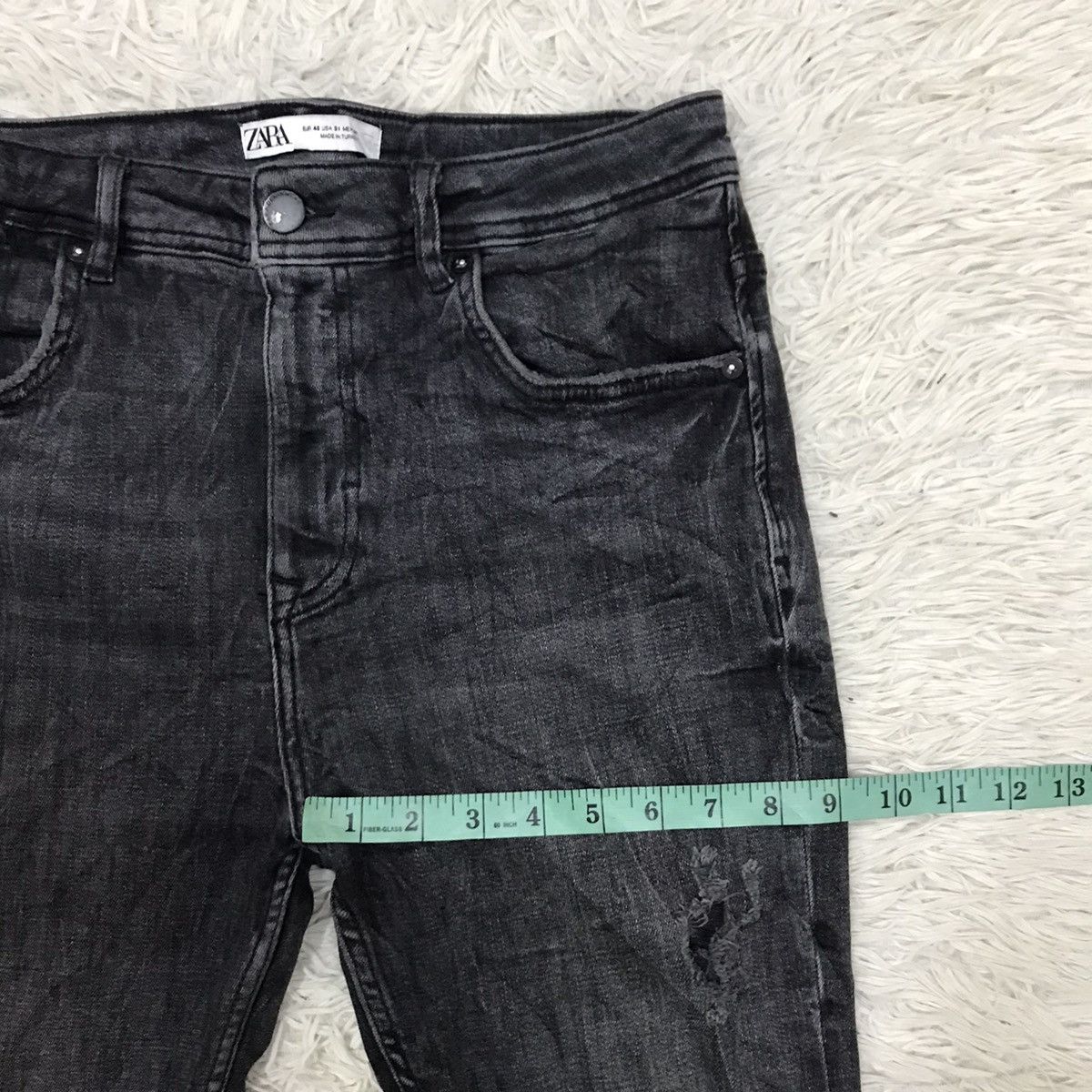 Japanese Brand Zara Man Denim Wear Skinny Fit Distressed Jeans Size US 29 - 17 Thumbnail