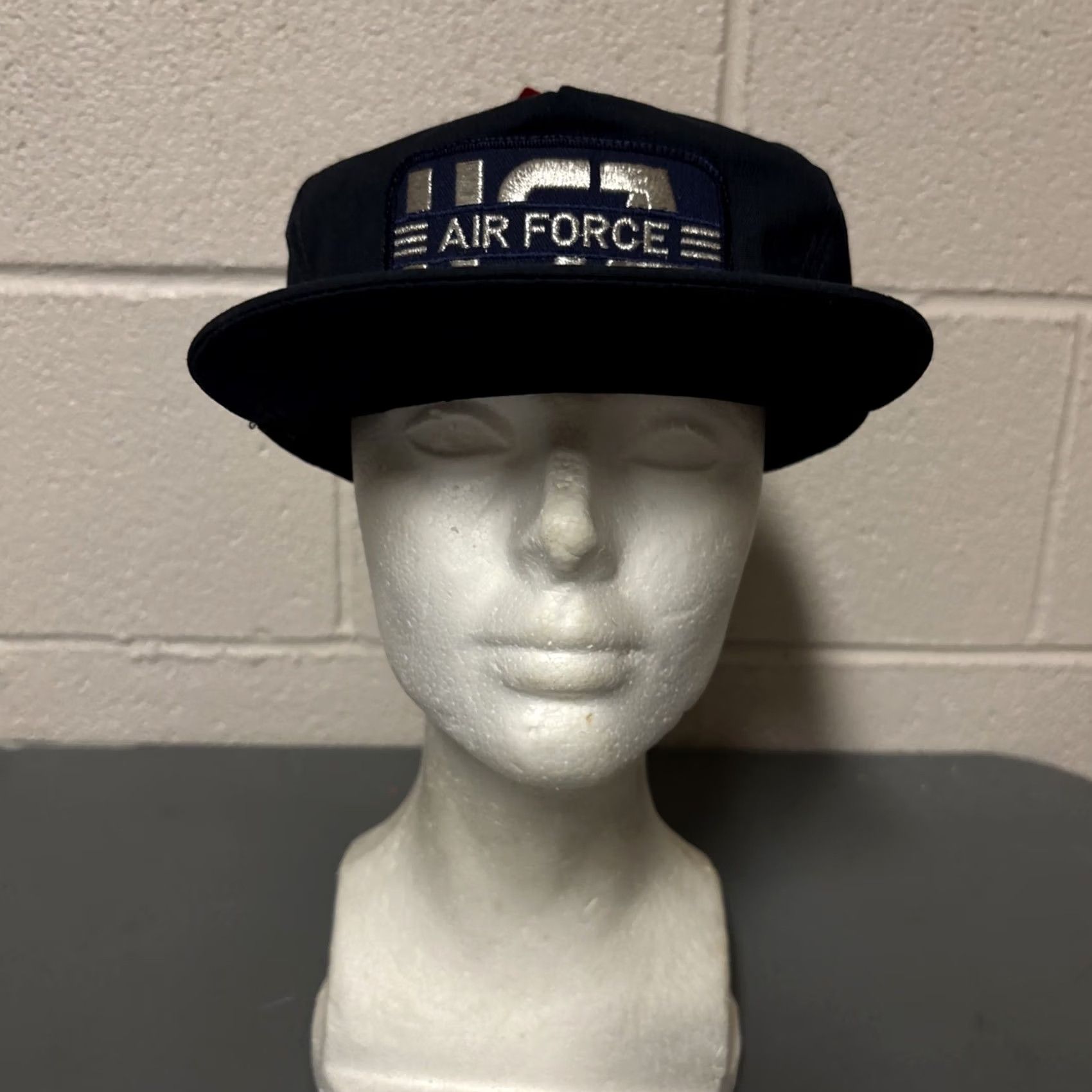 Vintage VINTAGE Air force Flat Cap Hat USAF Embroidered Blue NWT USA Made Men One Size USA USA Theme Cap Mens Blue Embroidered Flat Brim Hat Size ONE SIZE - 2 Thumbnail