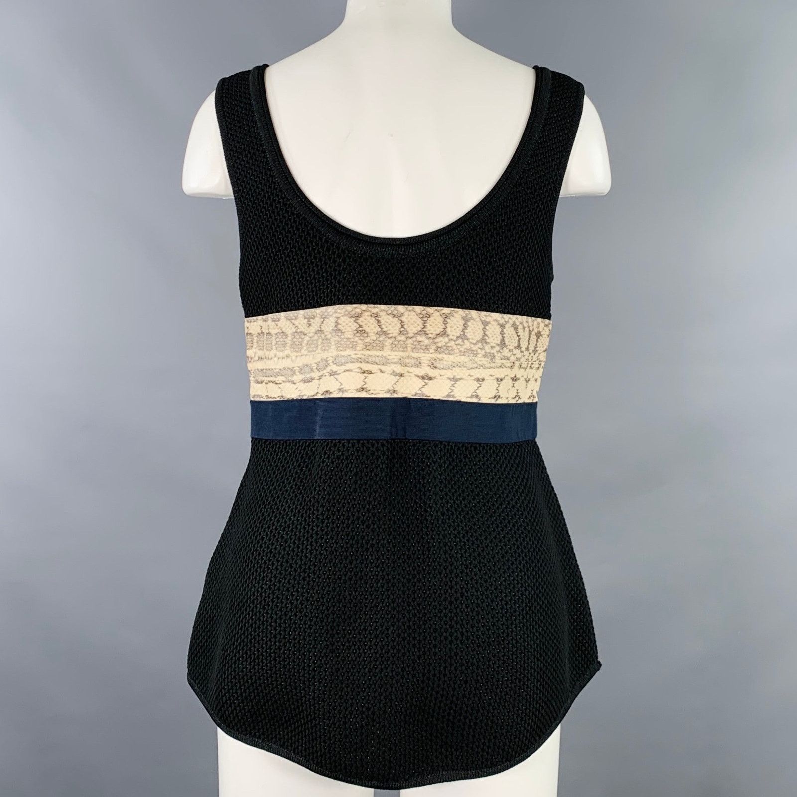 Proenza Schouler M Black Beige Polyester Blend Mixed Fabrics Casual Top Size M / US 6-8 / IT 42-44 - 4 Thumbnail