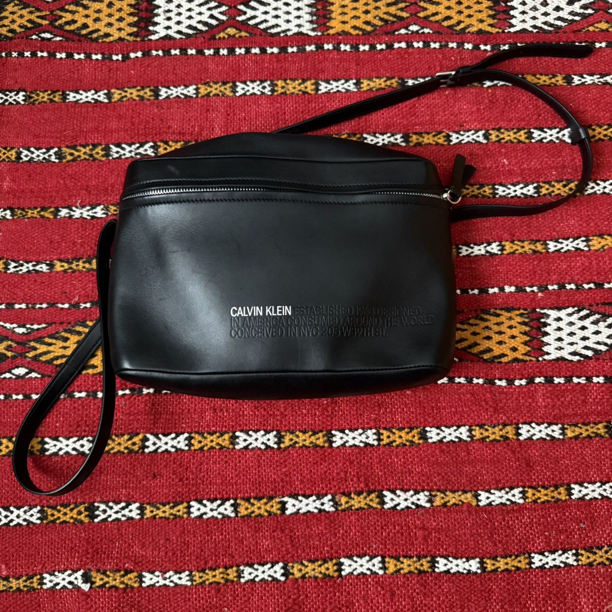 Raf Simons for Calvin Klein Black Leather Shoulder Bag