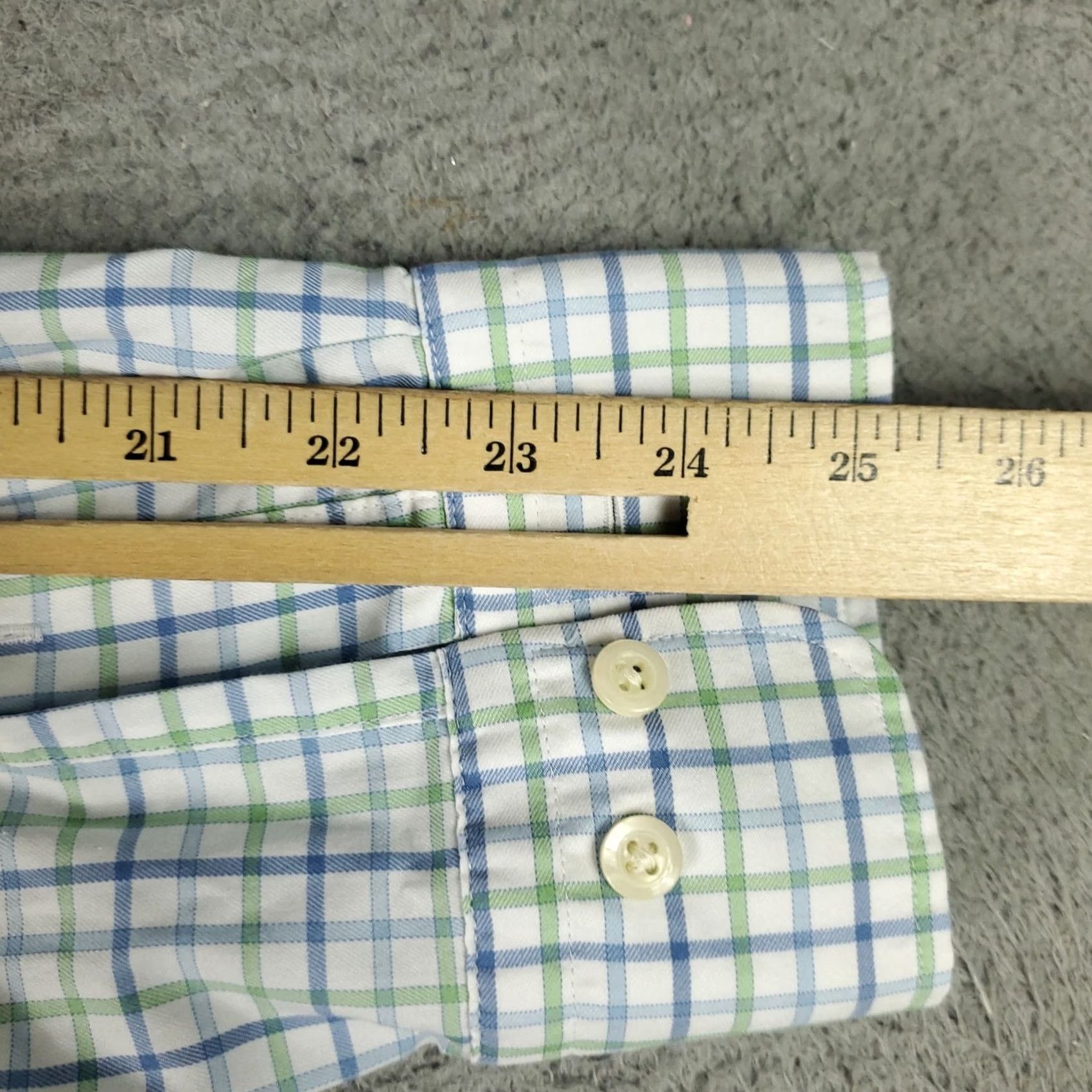 Peter Millar Peter Millar Shirt Mens Large Blue Plaid Nylon Cotton Button Up Long Sleeve - Vintage Condition Size US L / EU 52-54 / 3 - 6 Thumbnail