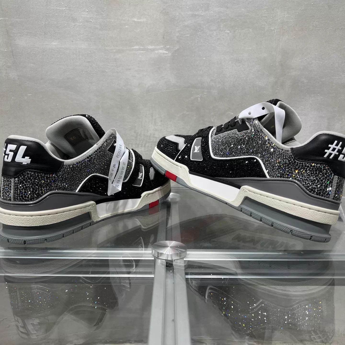 Louis Vuitton LV Trainer Pave Diamond Black Cement UK8/42 Size US 9 / EU 42 - 5 Thumbnail