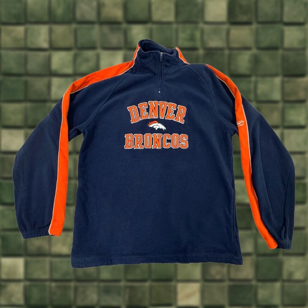 Reebok VINTAGE Reebok Denver Broncos Sweatshirt Pullover 1/4 Zip Fleece Men’s XL Blue Size US XL / EU 56 / 4 - 1 Thumbnail