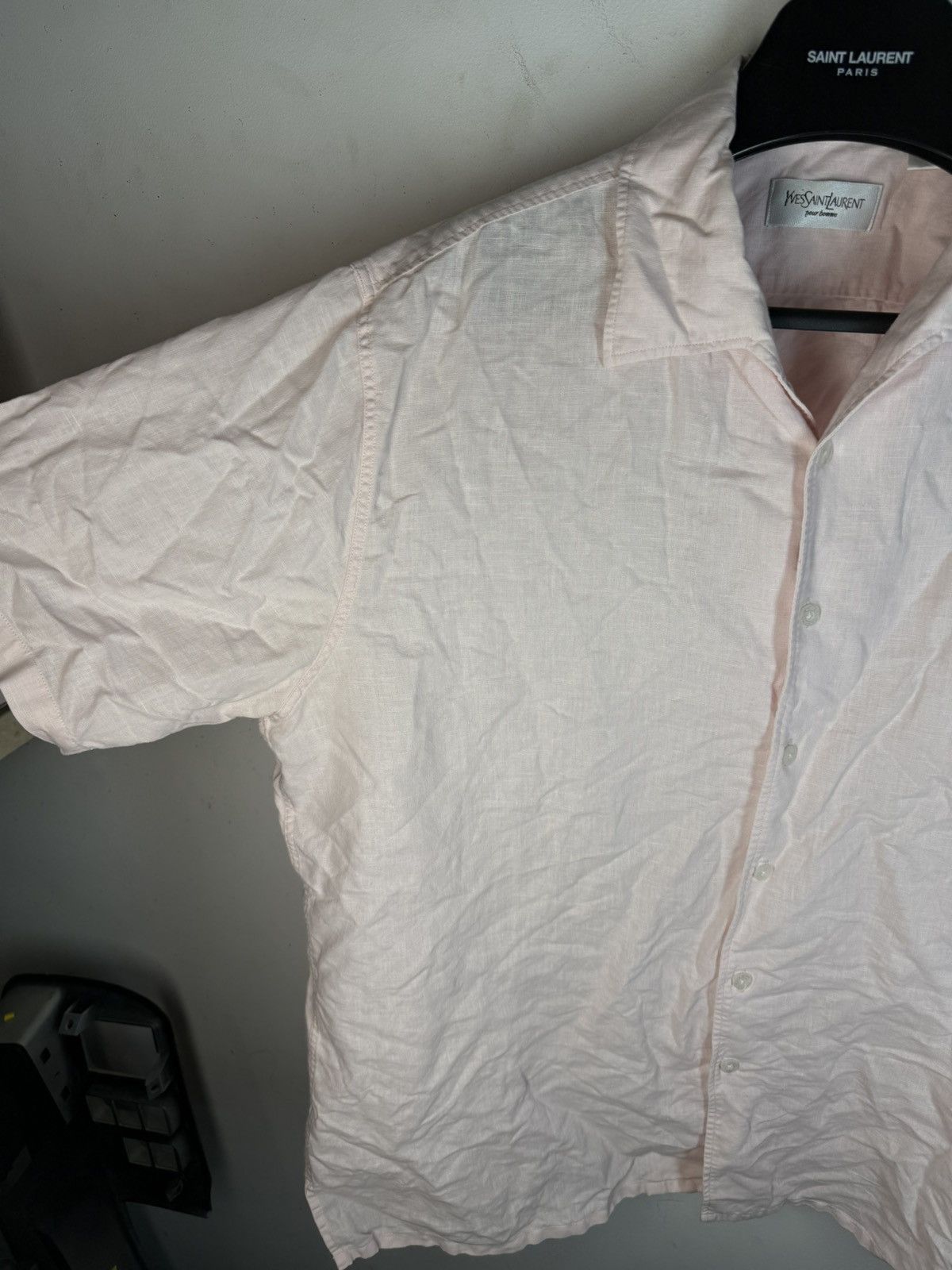 Yves Saint Laurent Linen YSL Shirt Short Sleeve Button Up Collar Vintage y2k Size US XL / EU 56 / 4 - 13 Thumbnail
