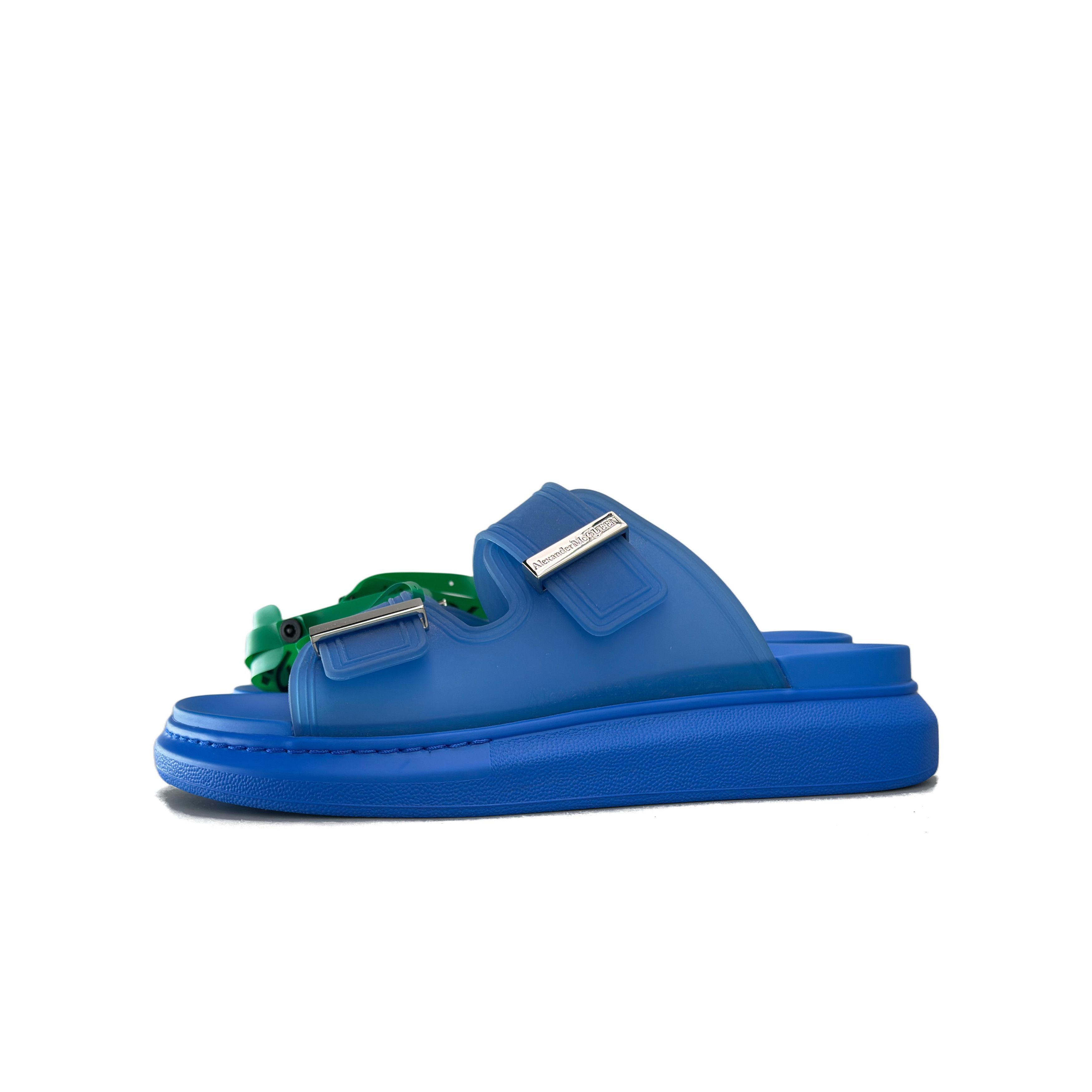 Alexander McQueen Alexander McQueen Blue Rubber Sandals US 7 Size US 7 / EU 40 - 1 Thumbnail