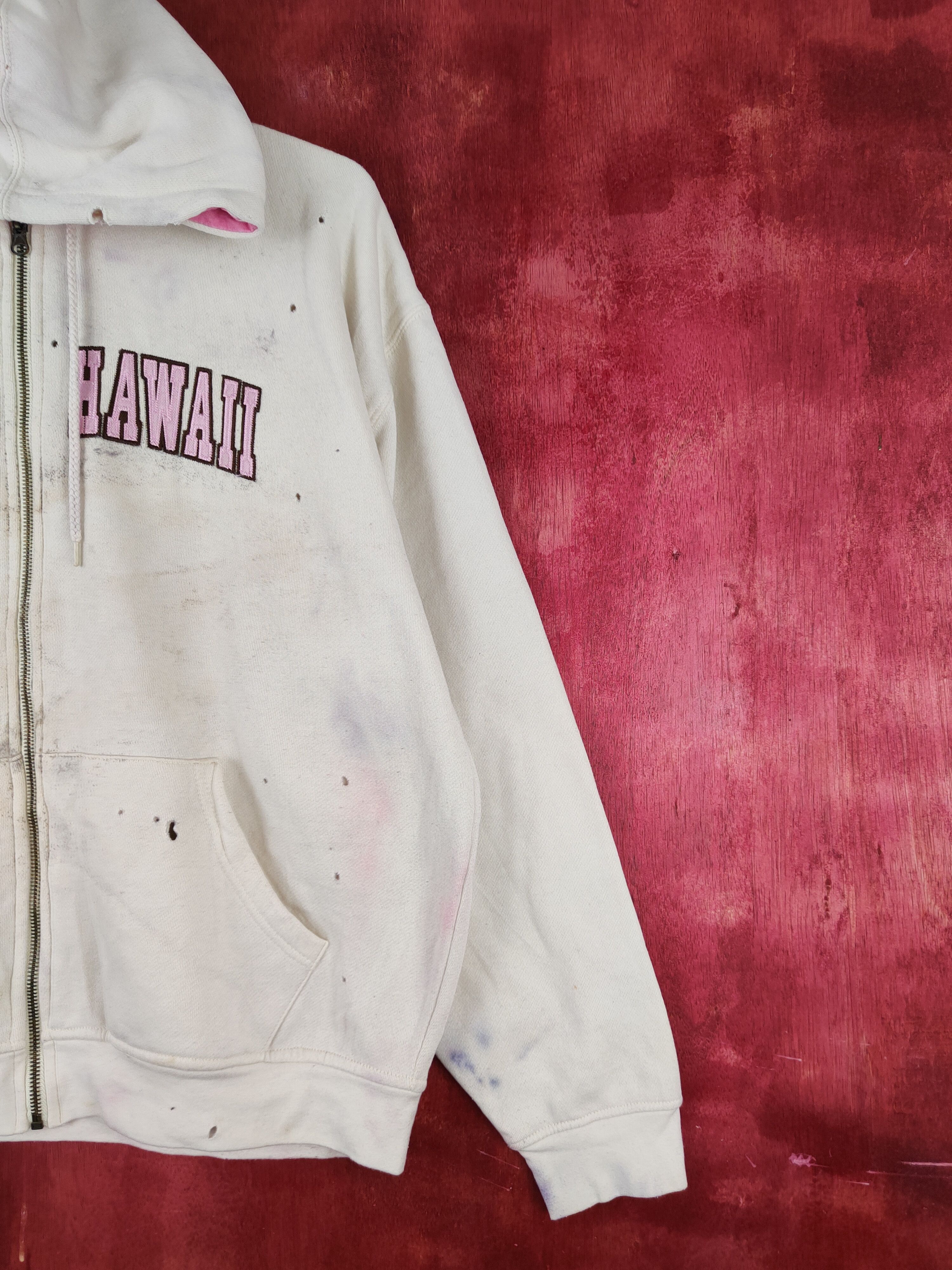 Japanese Brand × Vintage Japanese Brand Ivory Maui Hawaii Hoodie Sweaters #S1861 Size XL / US 12-14 / IT 48-50 - 8 Thumbnail