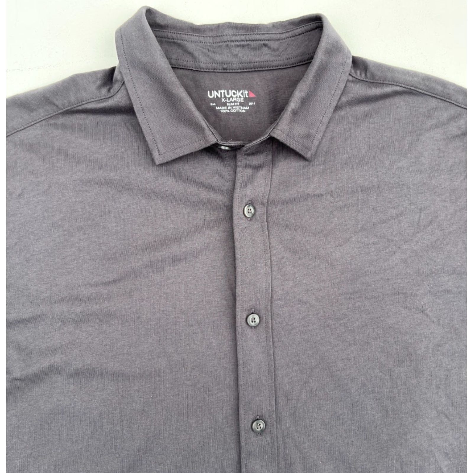 UNTUCKit UNTUCKit Luxe Tee BD Shirt Slim Fit Gray Mens Button-Up XL Shirt Size US XL / EU 56 / 4 - 3 Thumbnail
