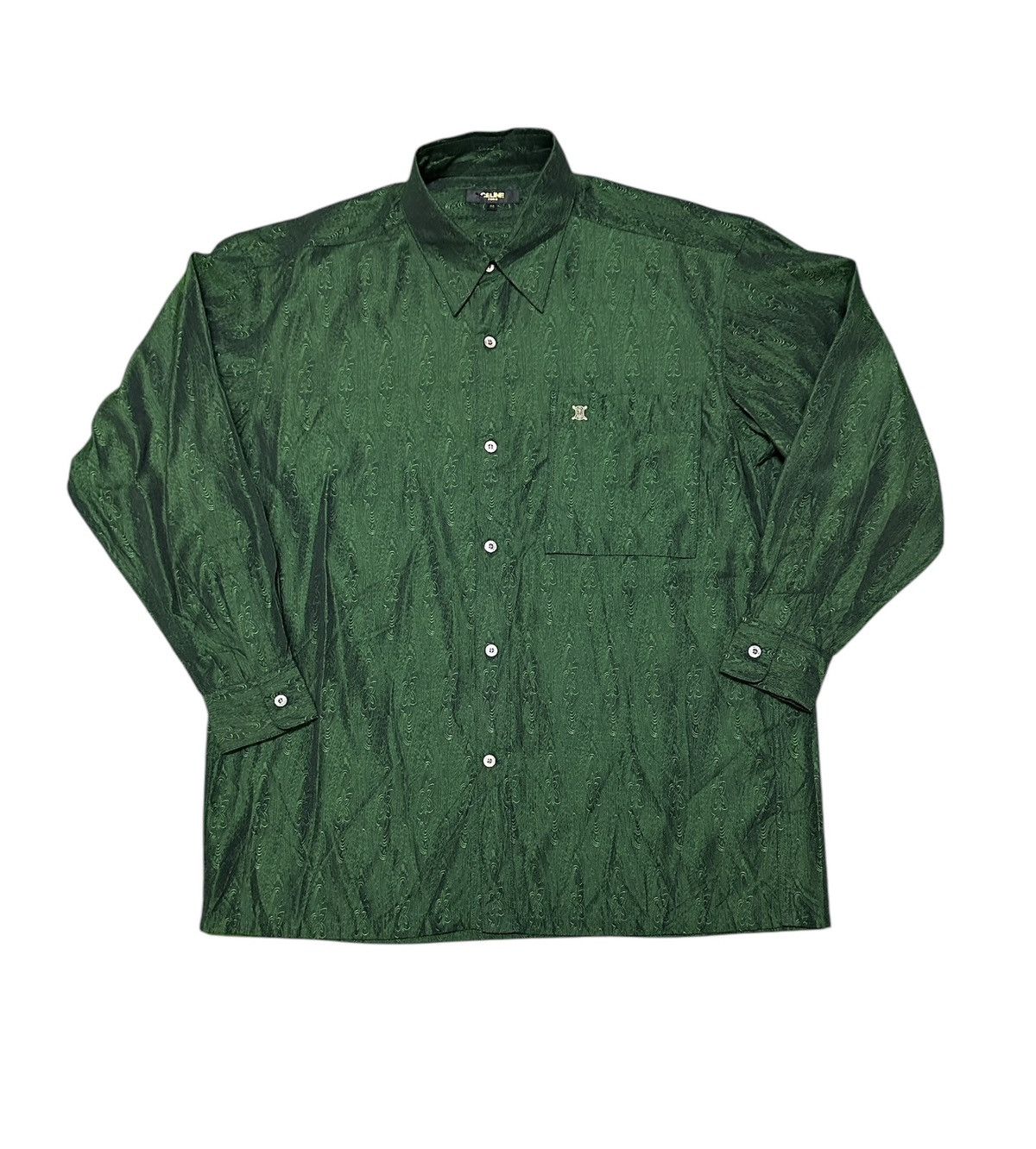 Celine × Hedi Slimane Celine green shirt Size US M / EU 48-50 / 2 - 1 Thumbnail