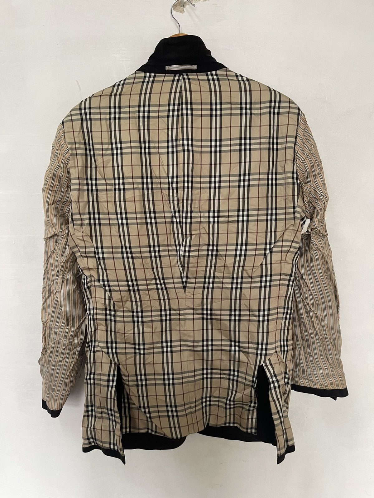 Burberry VINTAGE BURBERRY BLACK BLAZER NOVA CHECK INSIDE Size 42S - 8 Thumbnail