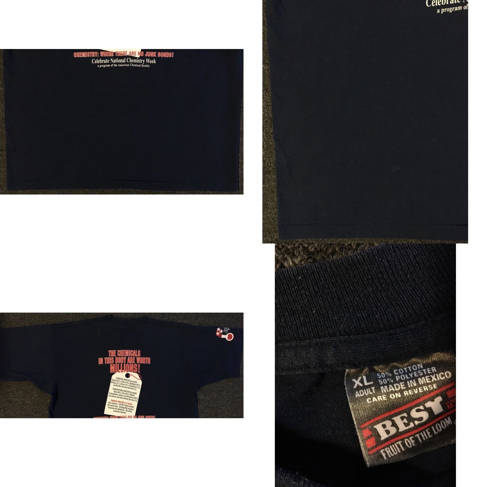 Vintage VINTAGE 90s National Chemistry Week Faded Shirt XL Blue Graphic Tee Mens Chemistry Humor Scientist 80s Grunge Size US XL / EU 56 / 4 - 9 Thumbnail